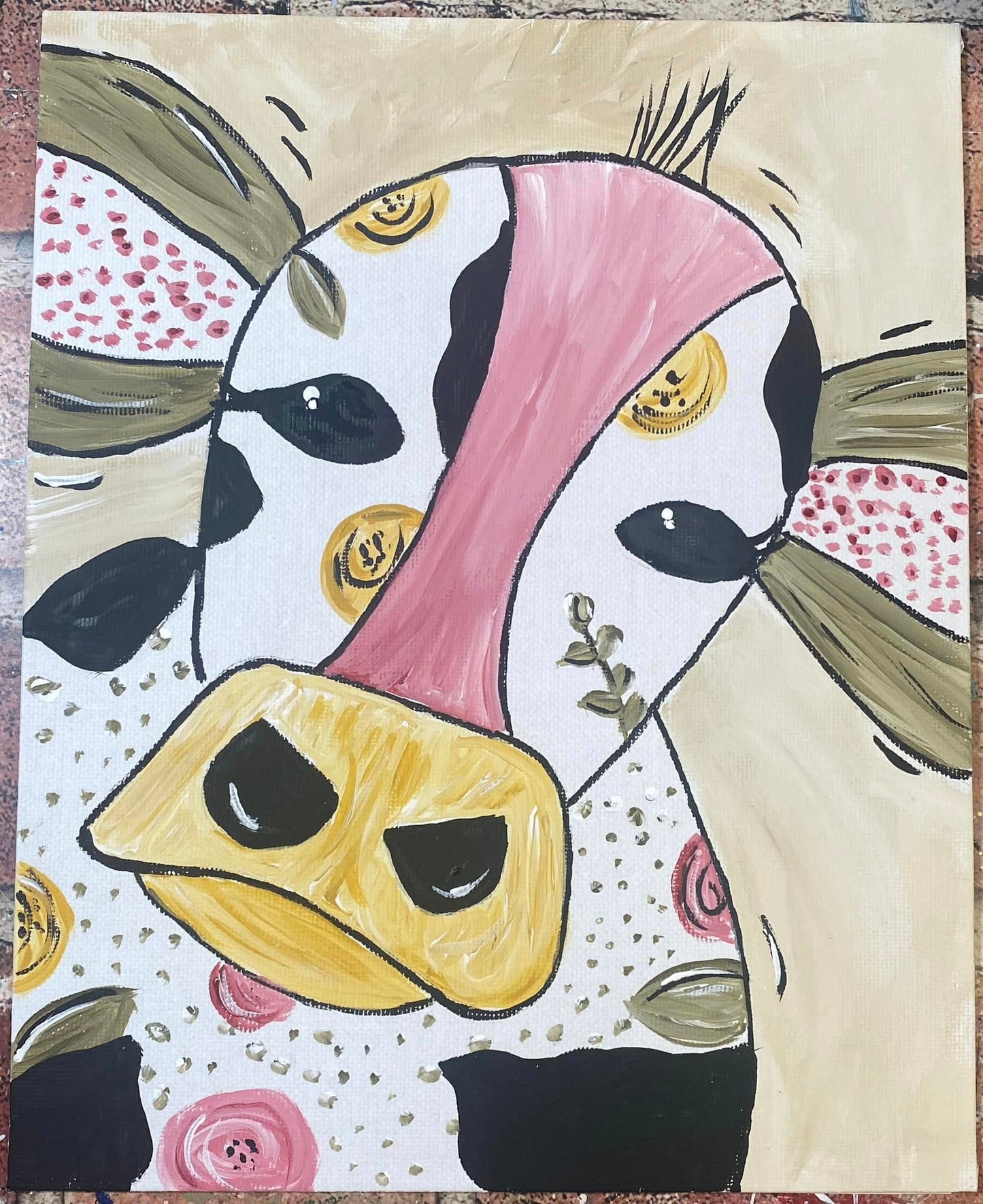 Floral Cow Paint Kit