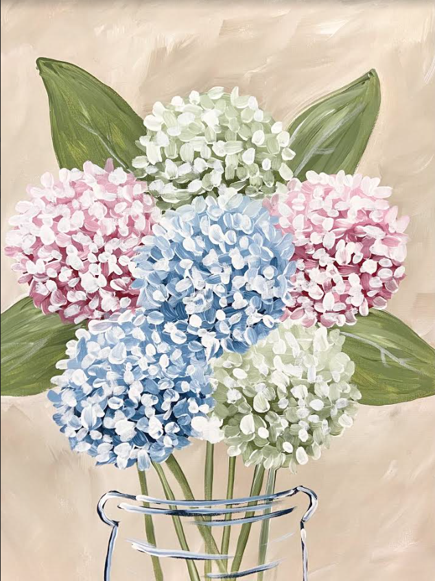 Hydrangeas in Vase Paint Kit