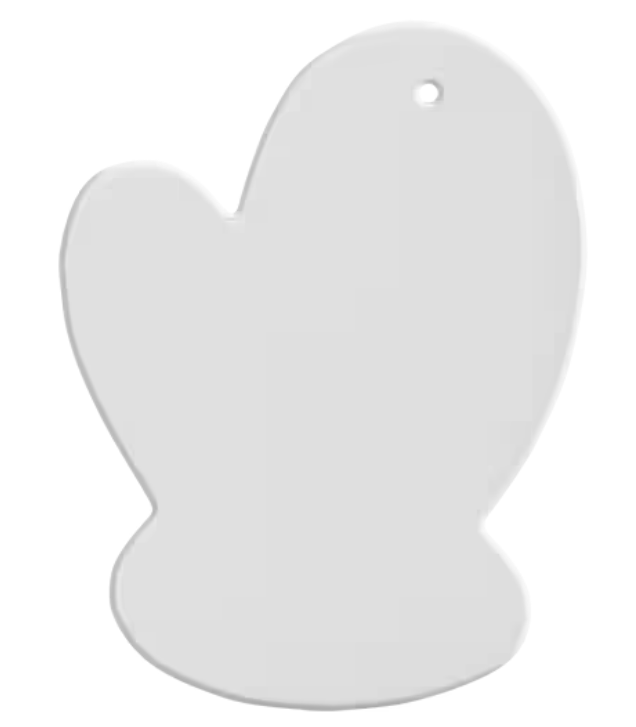 Mitten Party Ornament Ceramic