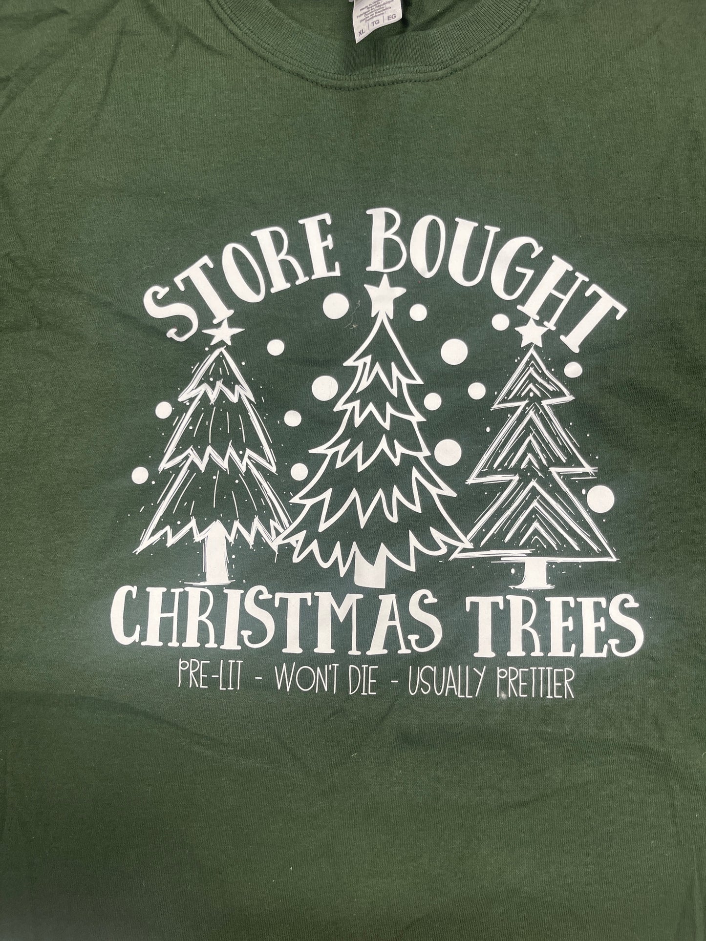 Store Bought Christmas Trees T-Shirt Forest Green XL