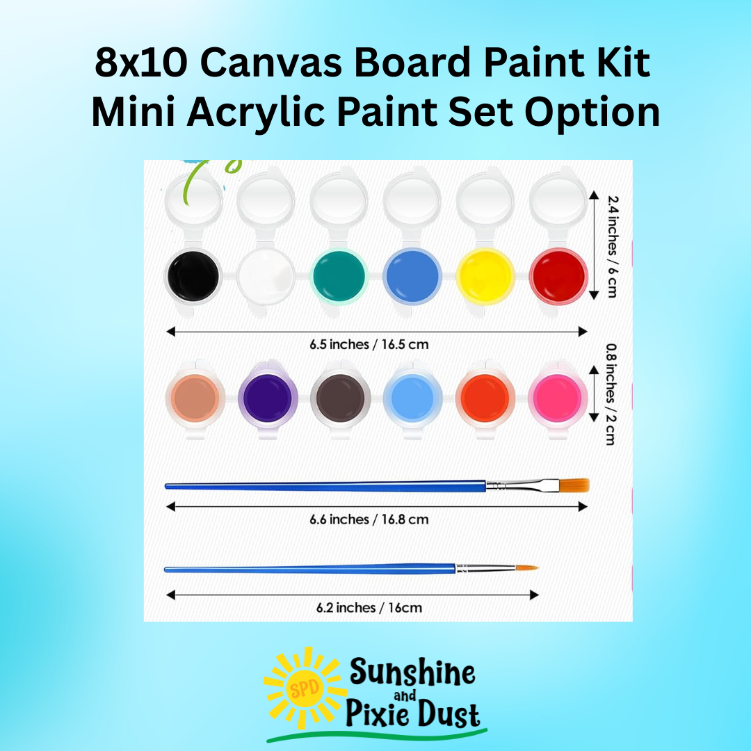 Deer 8x10 Canvas Board Paint Kit - DIY Art Set All Ages, Traced Design, Paint & Brush, Quality Craft Project Gift