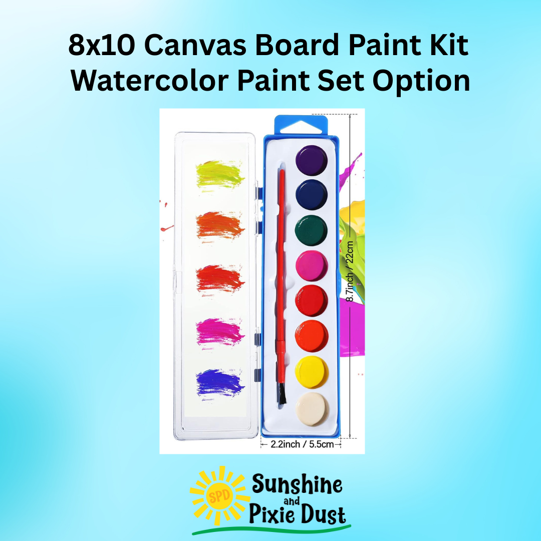 Lil Unicorn 8x10 Canvas Board Paint Kit - DIY Art Set All Ages, Traced Design, Paint & Brush, Quality Craft Project Gift