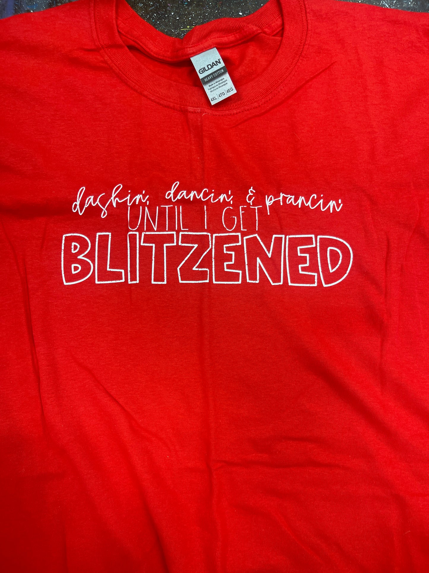 Blitzened Christmas T-Shirt Red 4XL