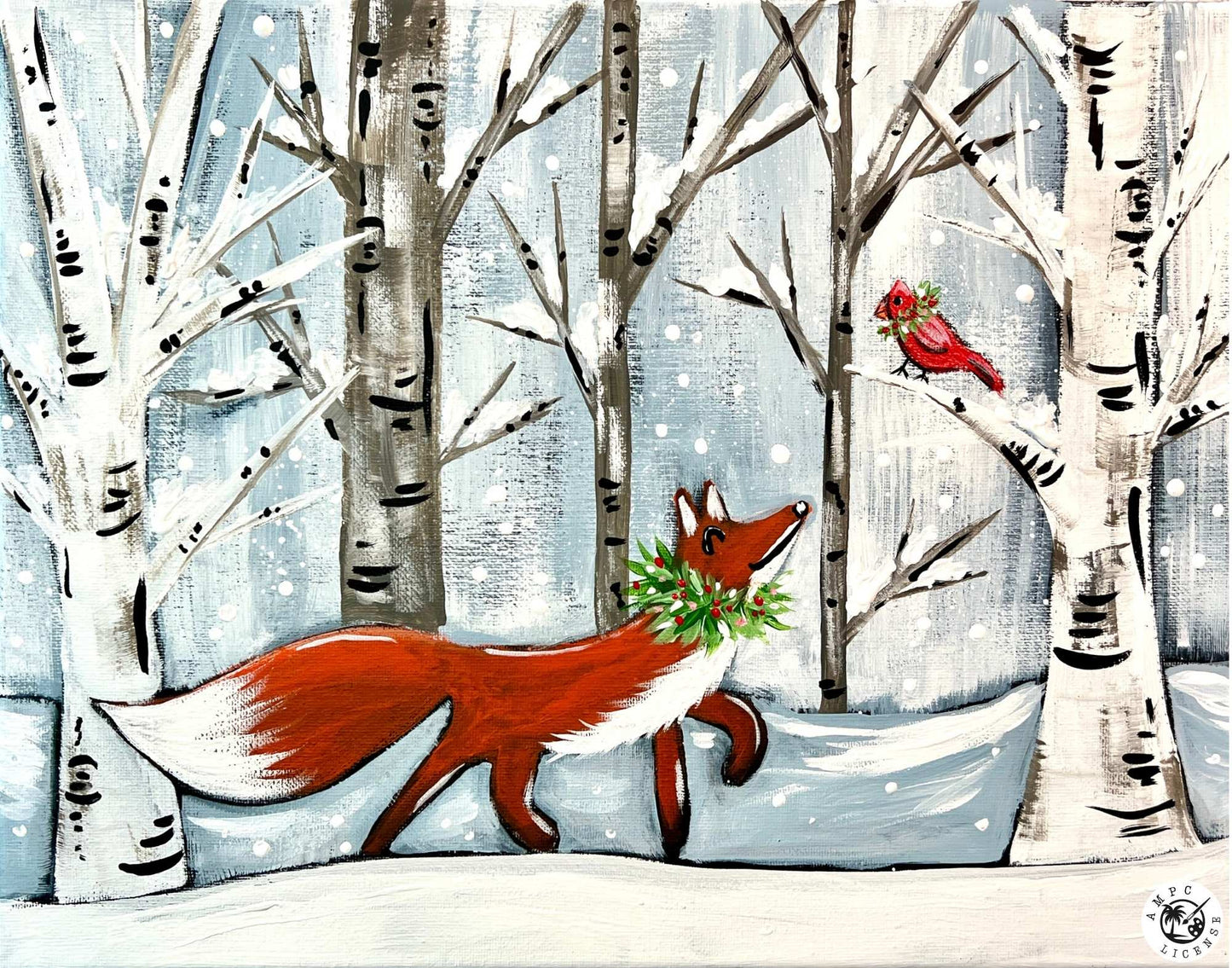 Christmas Fox and Friend Paint Kit