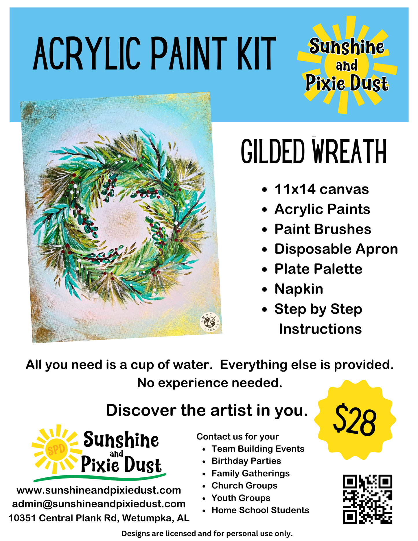 Gilded Wreath Paint Kit