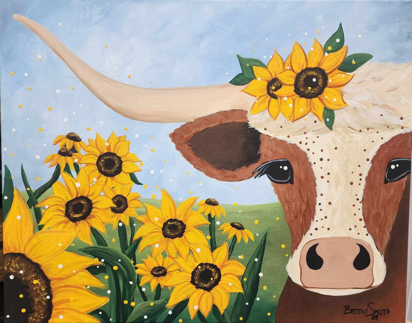 Longhorn with Sunflowers Paint Kit