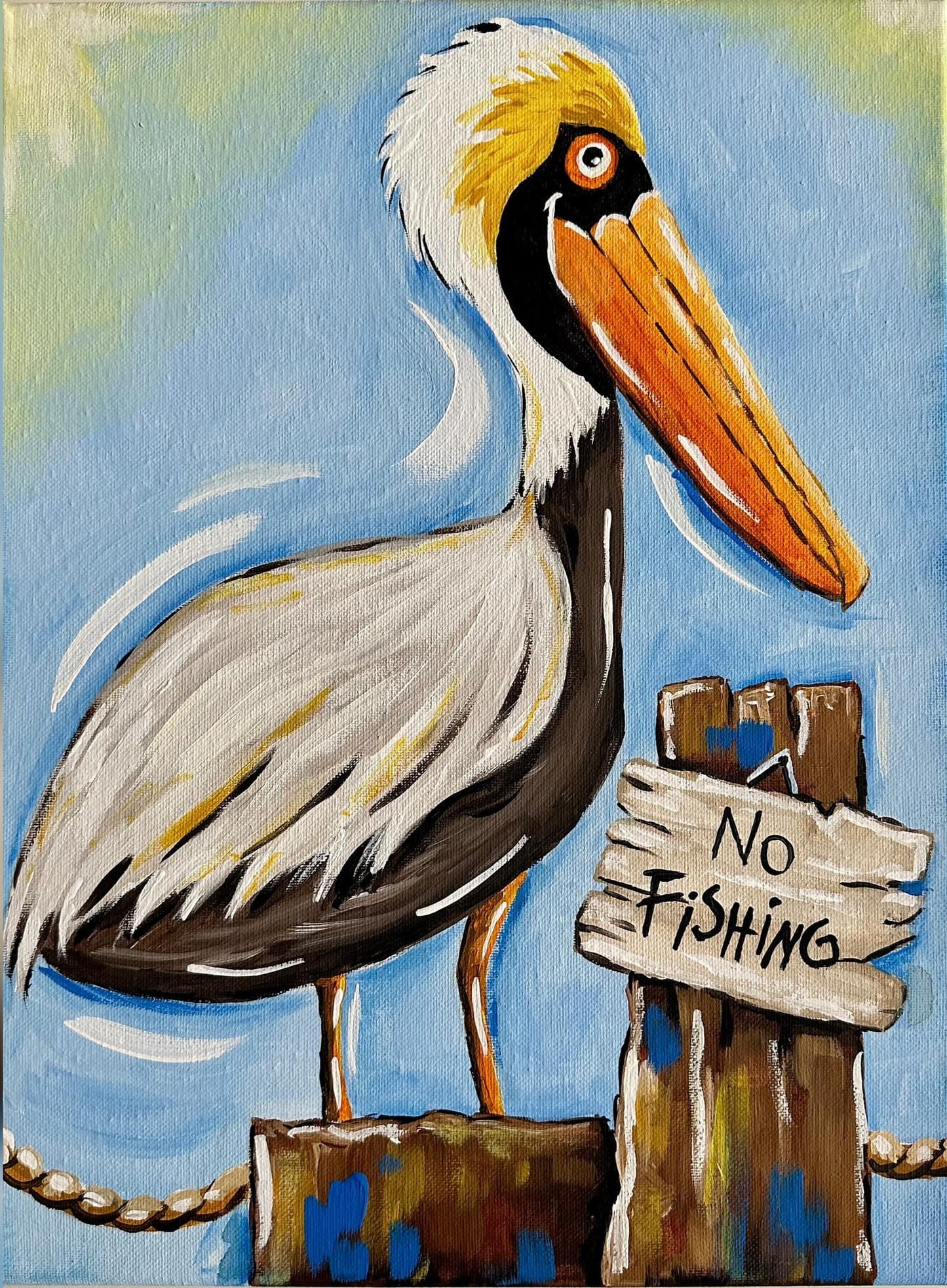 Mr. Pelican Paint Kit – Pre-Drawn Canvas | DIY Paint Kit for All Ages | Easy At-Home Activity | Art Gift