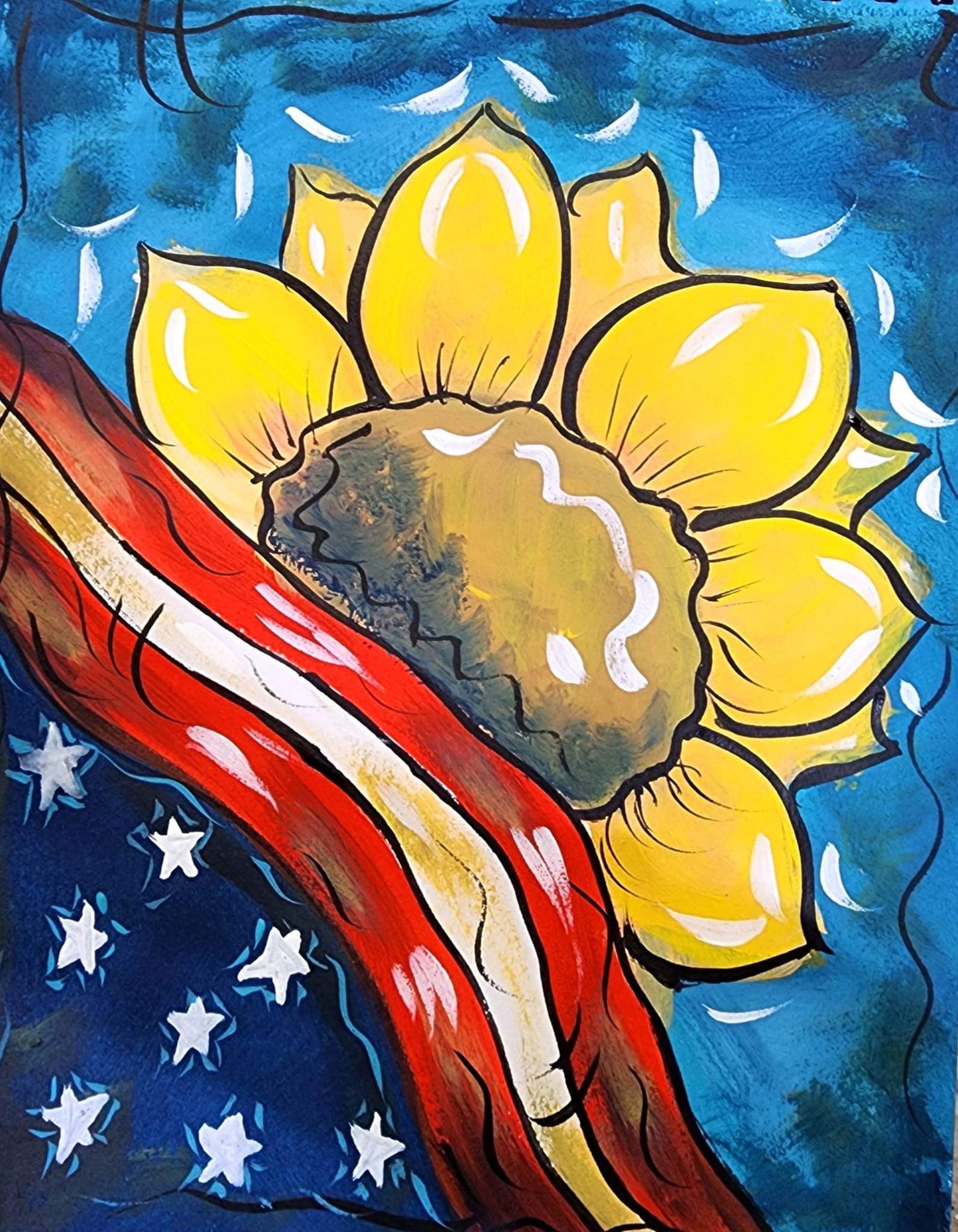 Patriotic Sunflower Paint Kit