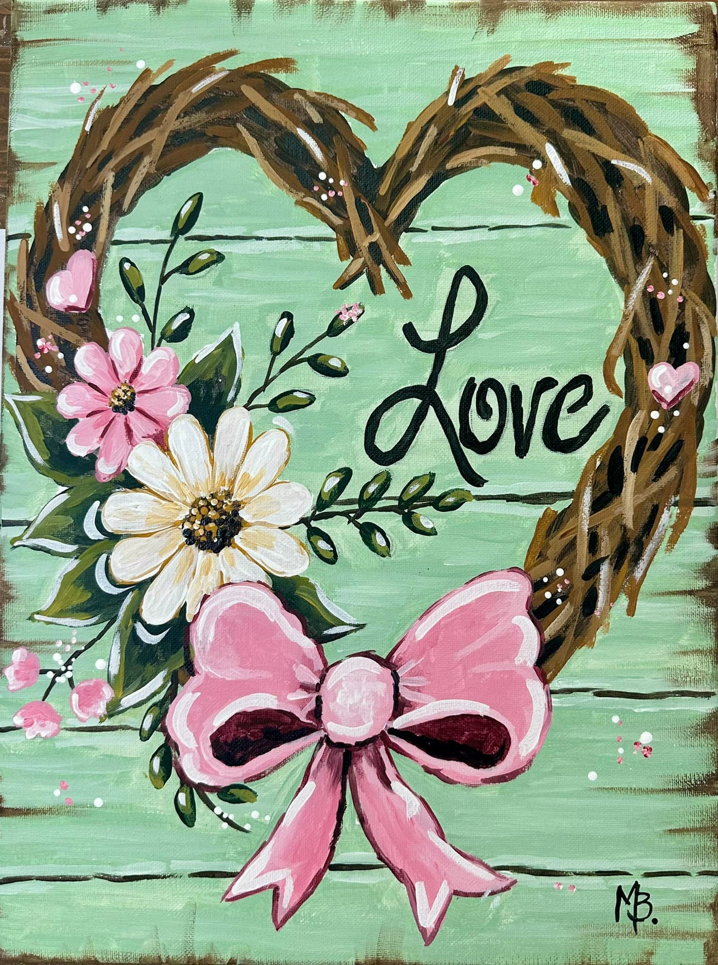 Twig Heart Paint Kit – Pre-Drawn Canvas | DIY Paint Kit for All Ages | Easy At-Home Activity | Art Gift