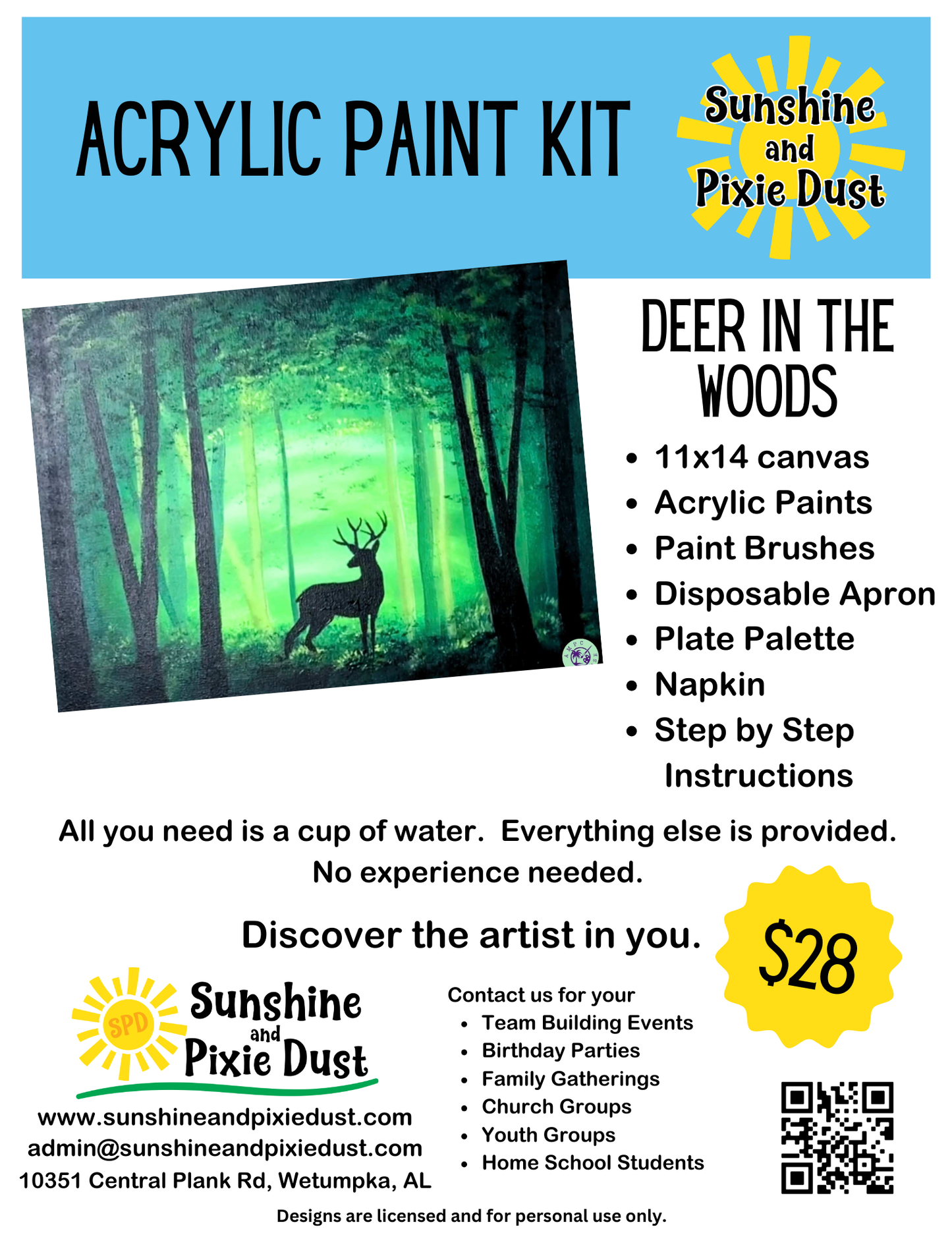 Deer in the Woods Paint Kit