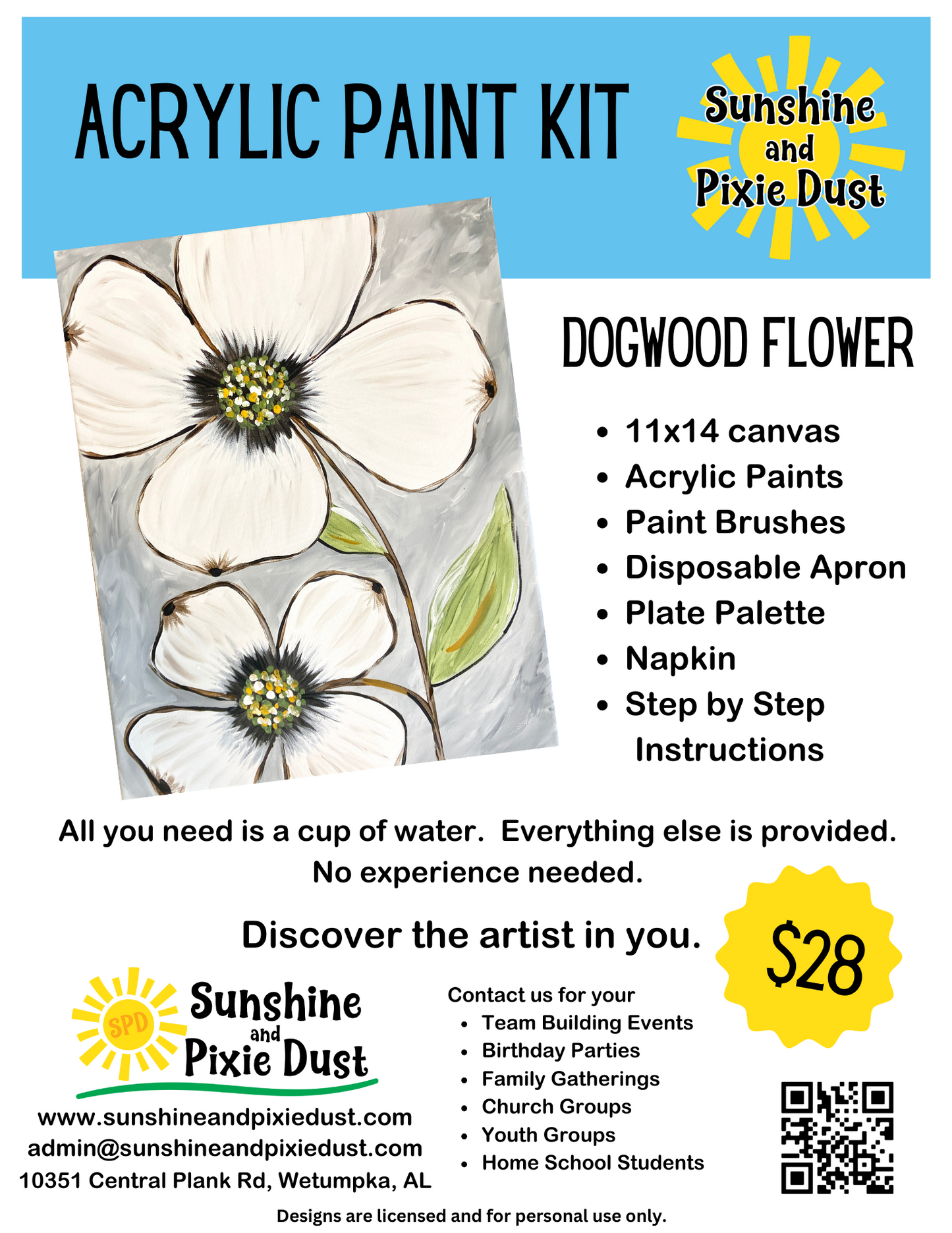 Dogwood Flower Paint Kit
