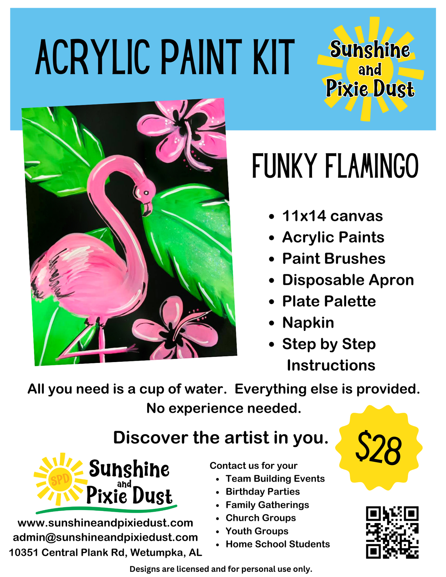 Funky Flamingo Paint Kit
