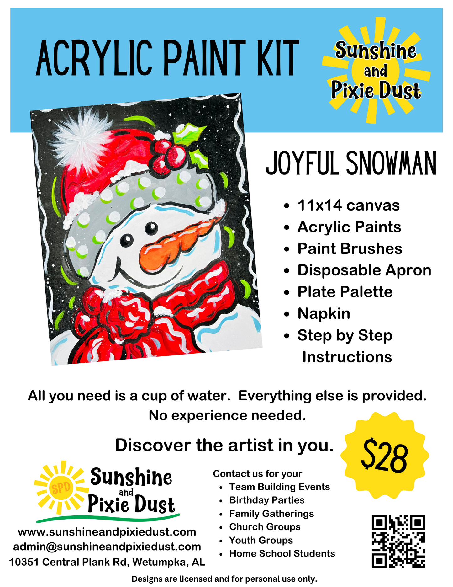 Joyful Snowman Paint Kit