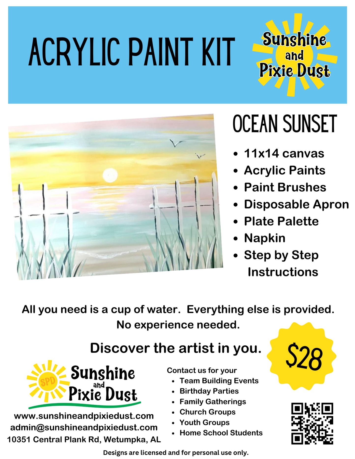 Ocean Sunset Paint Kit