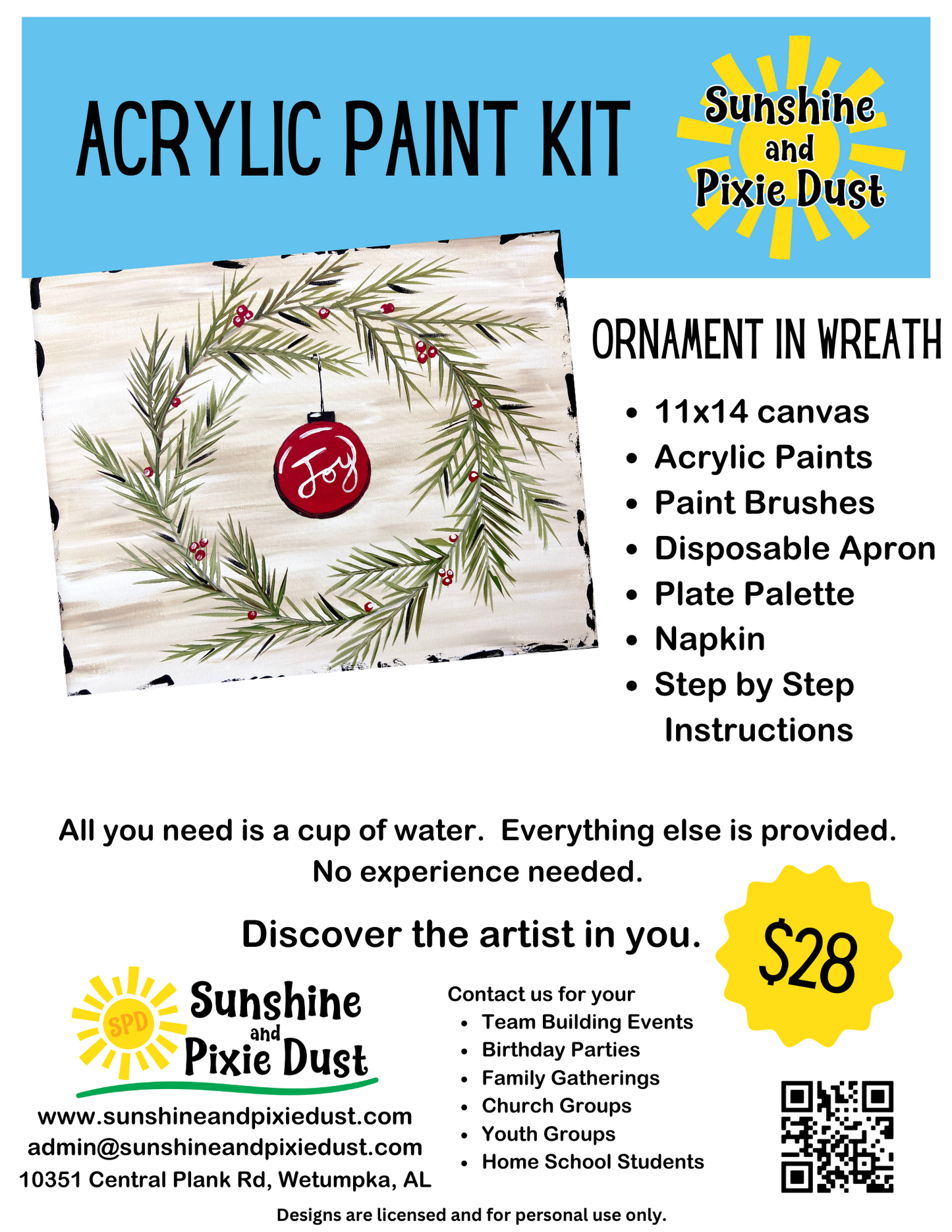 Ornament in Wreath Paint Kit