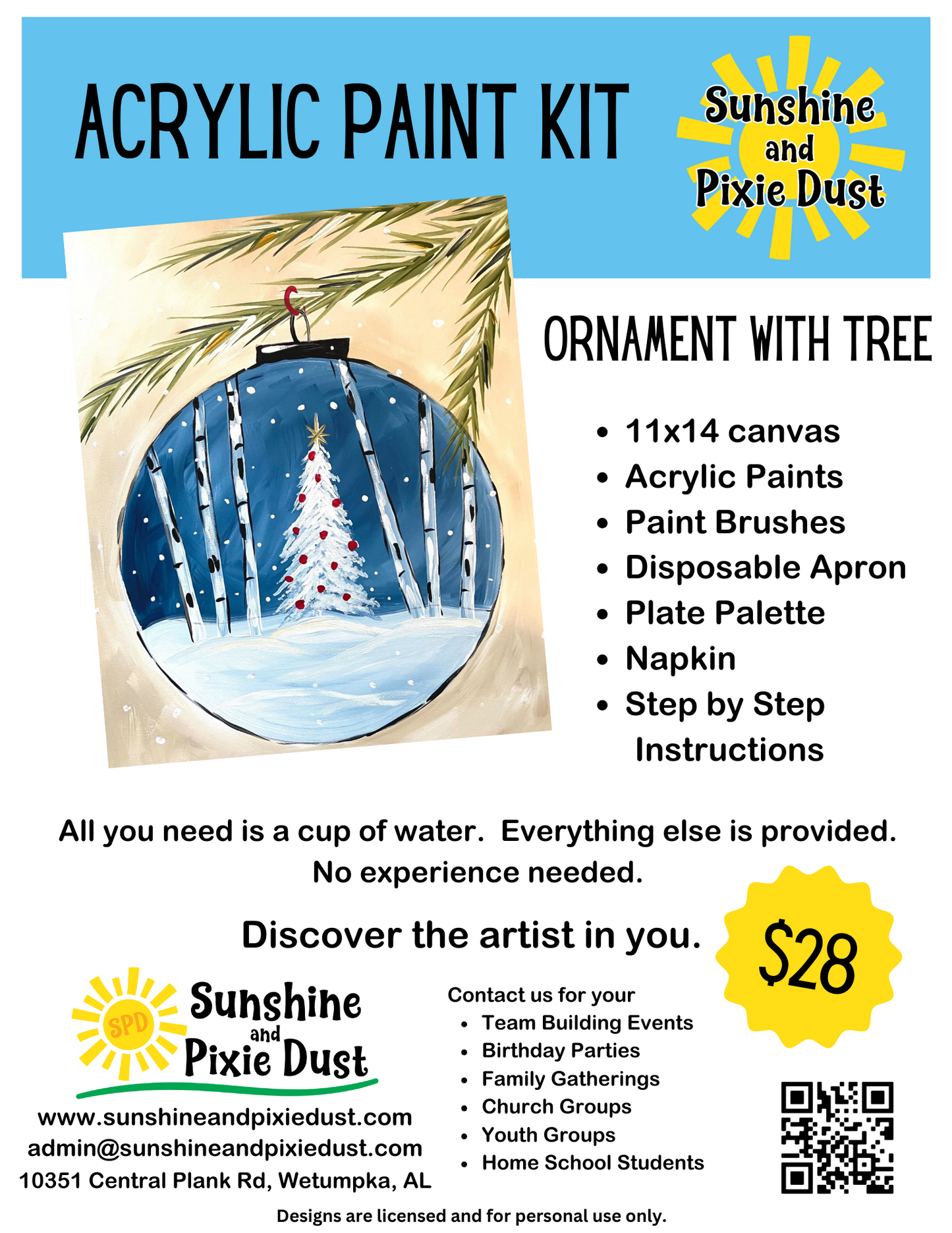 Ornament with Tree Paint Kit