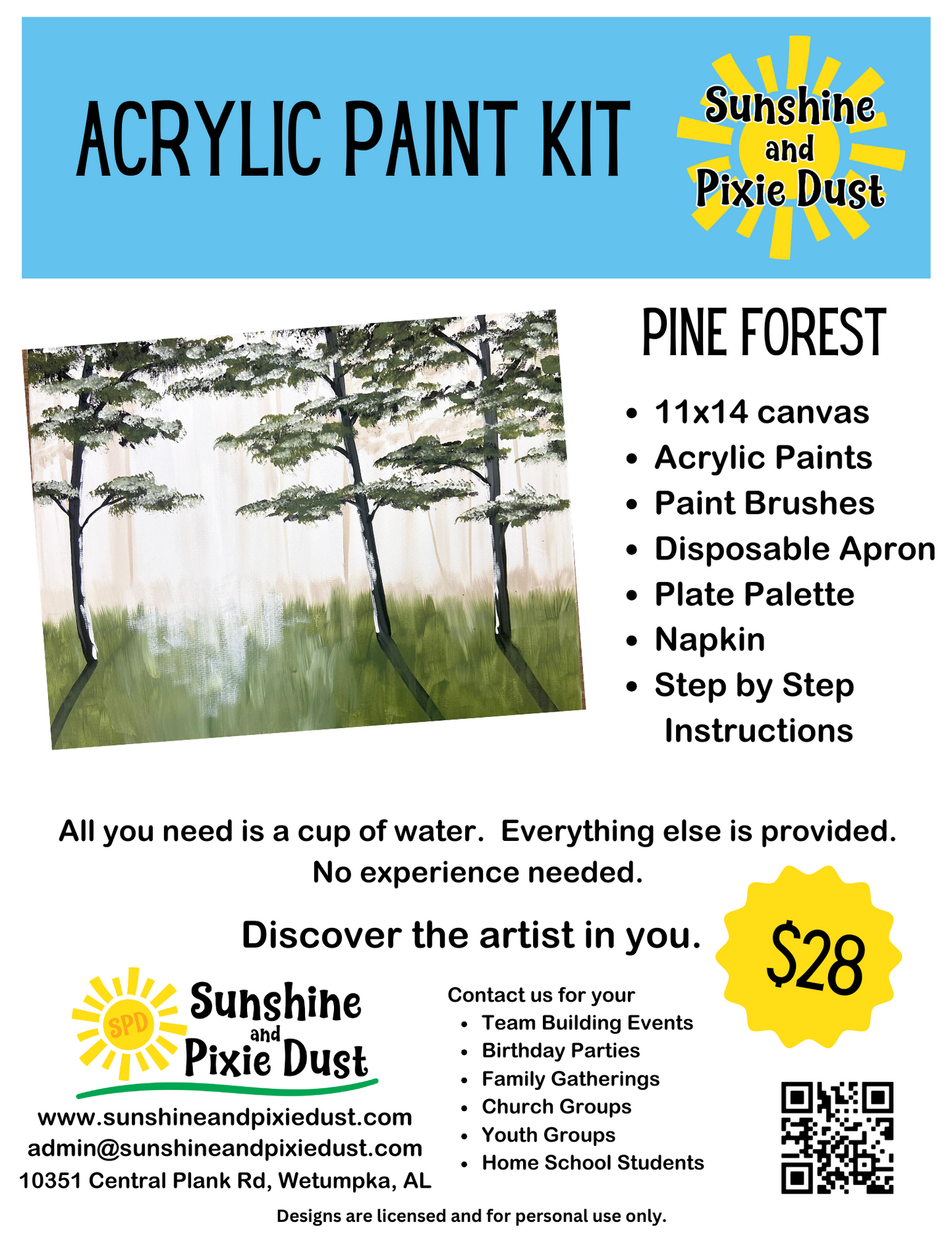 Pine Forest Paint Kit