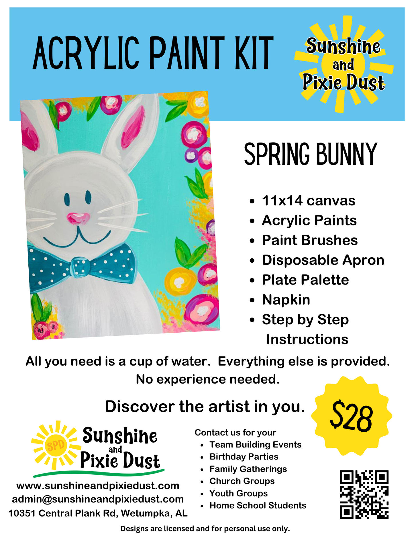 Spring Bunny Paint Kit