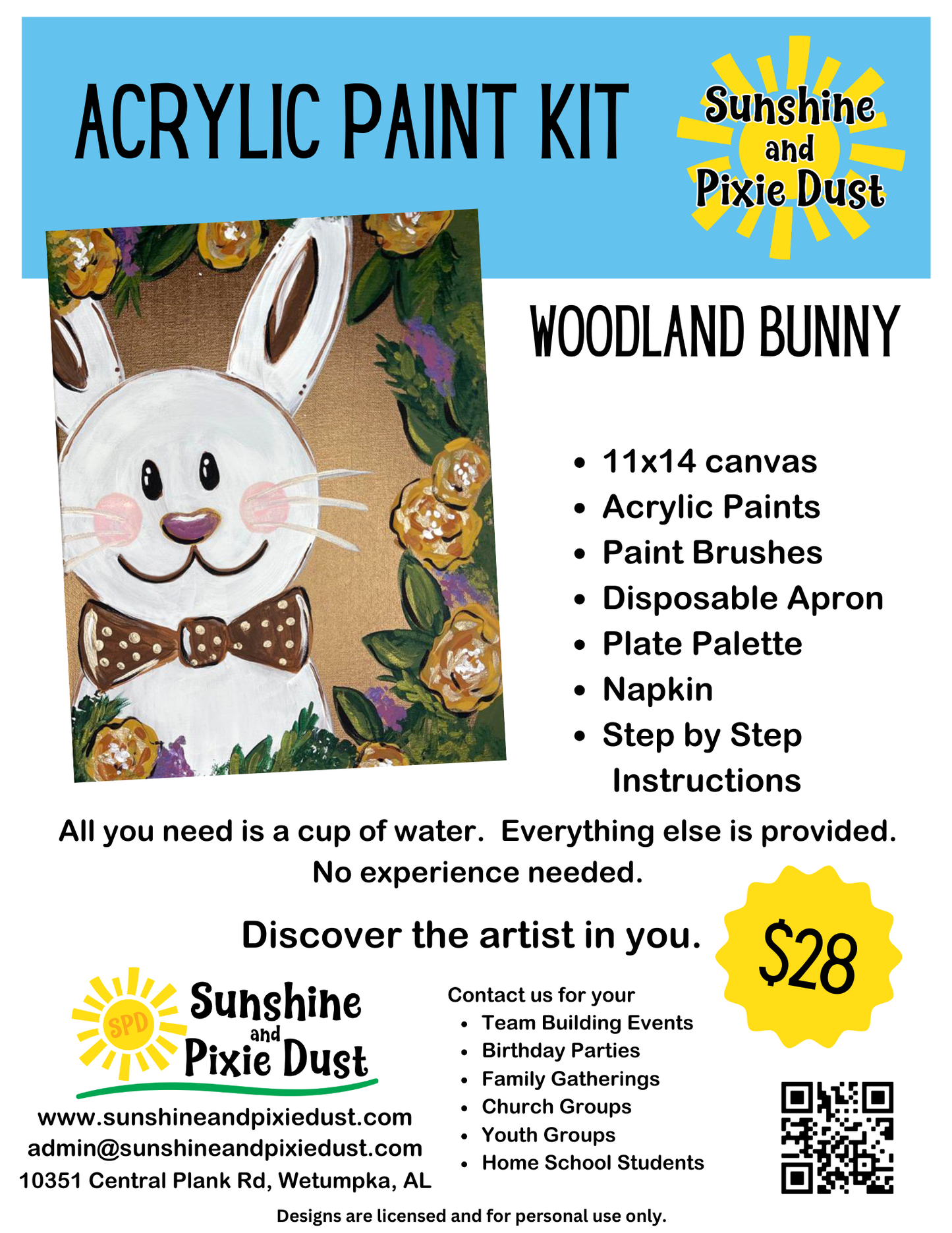 Woodland Bunny Paint Kit
