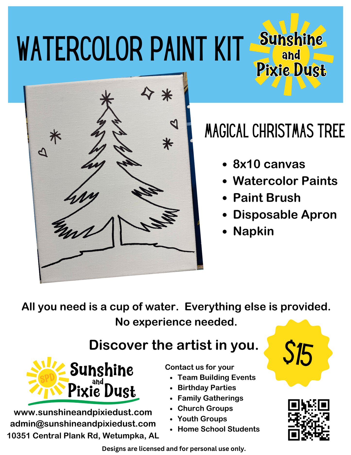 Magical Christmas Tree Watercolor Paint Kit