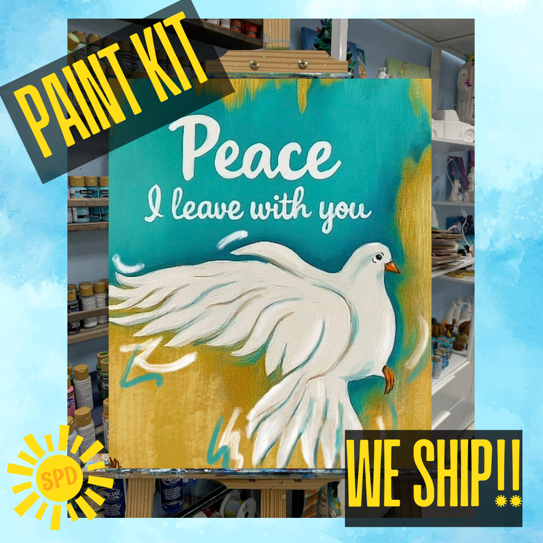 Peace Dove Paint Kit – Pre-Drawn Canvas | DIY Paint Kit for All Ages | Easy At-Home Activity | Art Gift