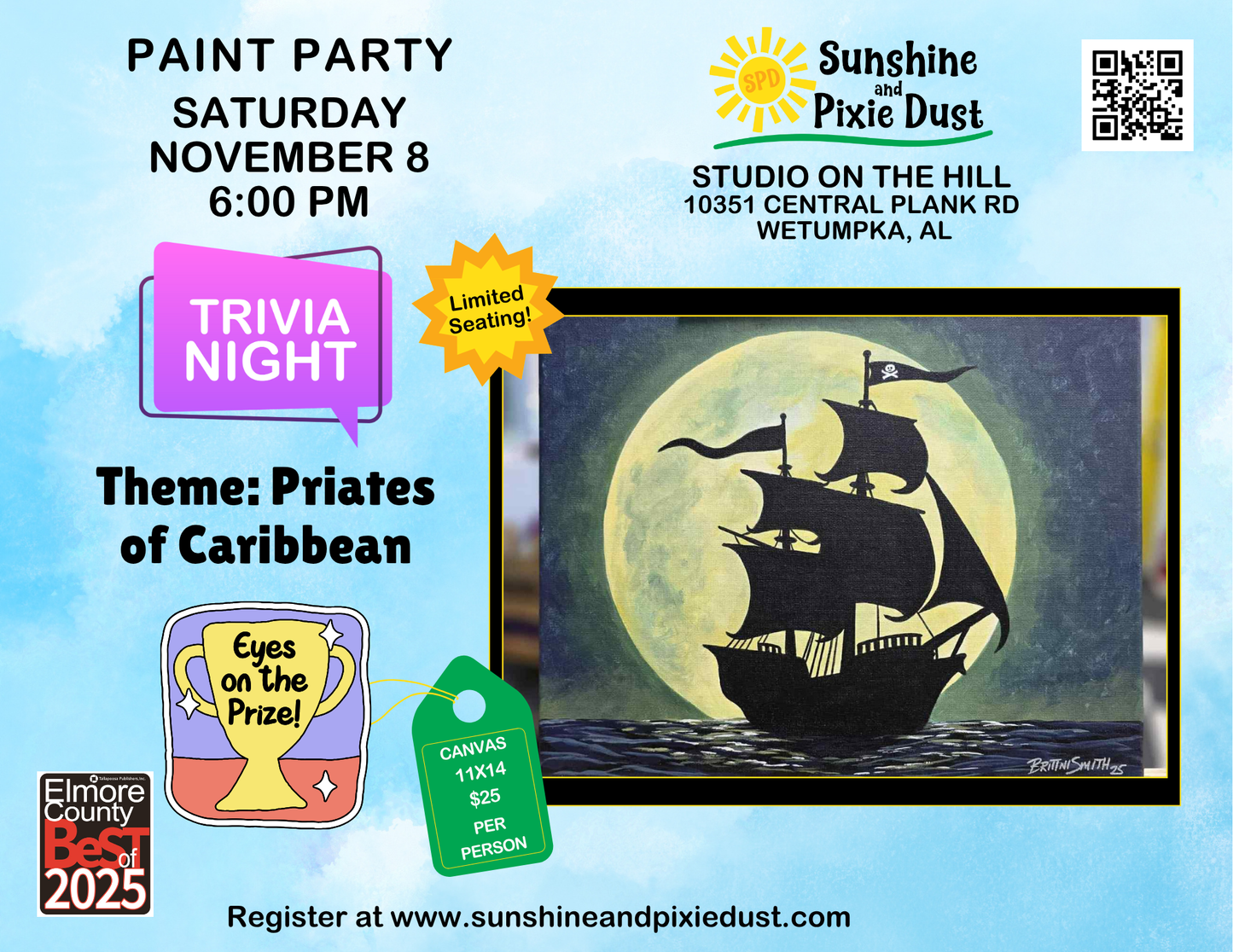 11/08/2025 PM 06:00 Trivia Night Paint Party (SPD Studio)