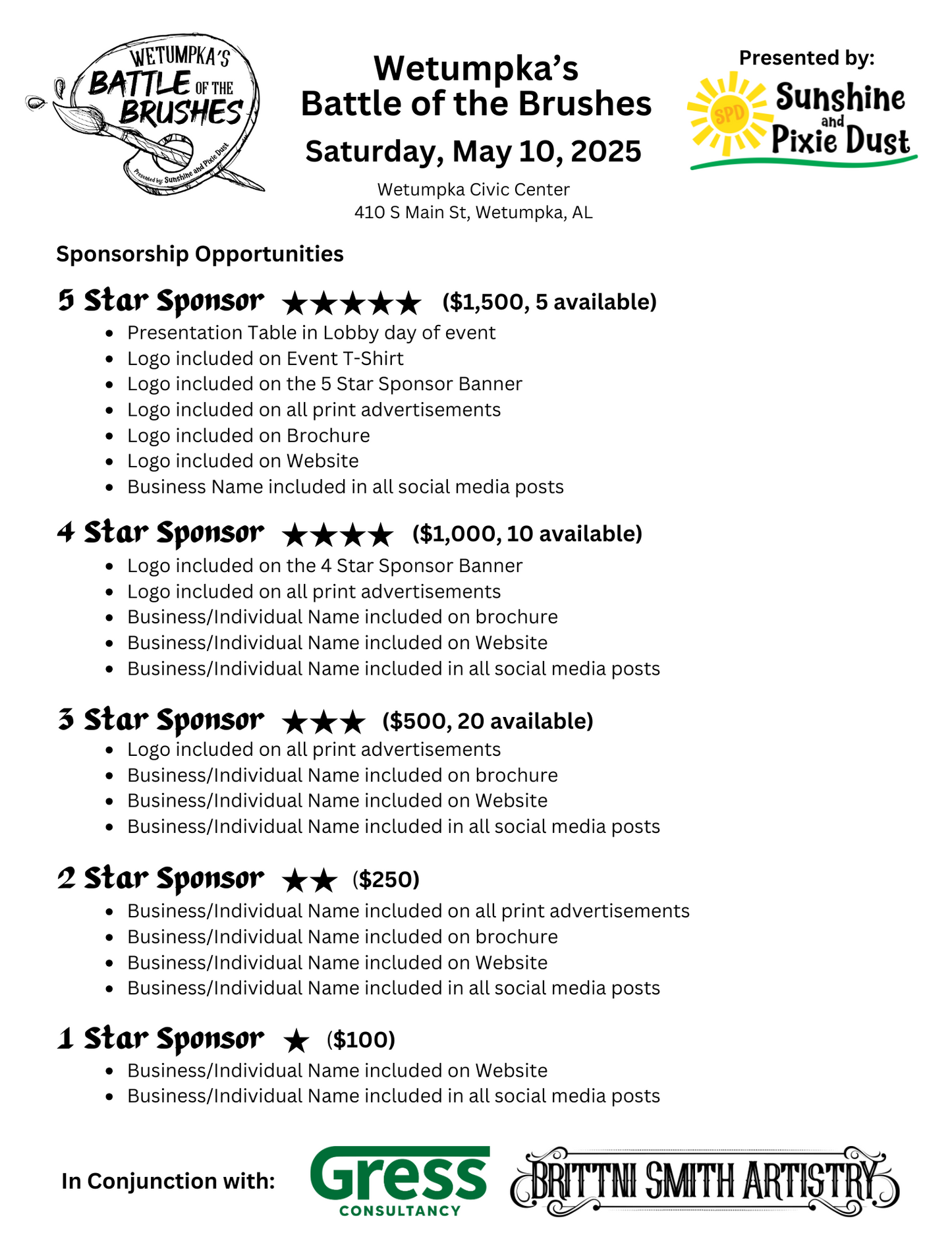 Wetumpka's Battle of the Brushes 2025 Sponsor