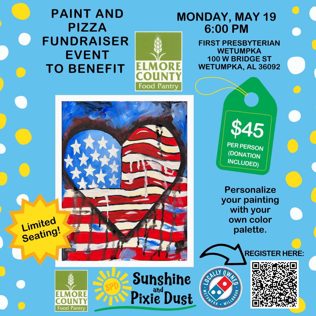 05/19/2025 PM 06:00 Paint and Pizza Fundraiser Event Elmore County Food Pantry