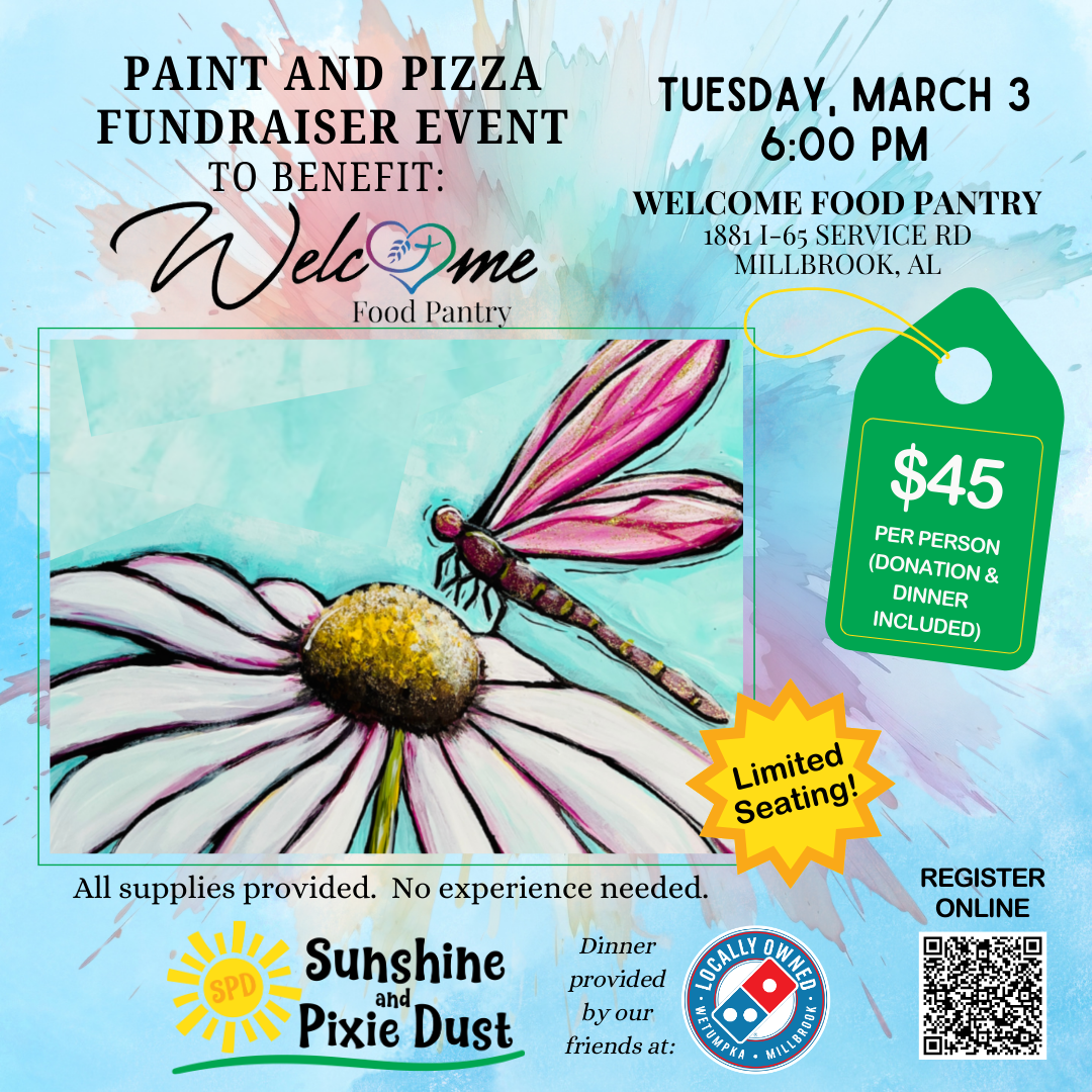 03/03/2026 PM 06:00 Paint and Pizza Fundraiser Welcome Food Pantry
