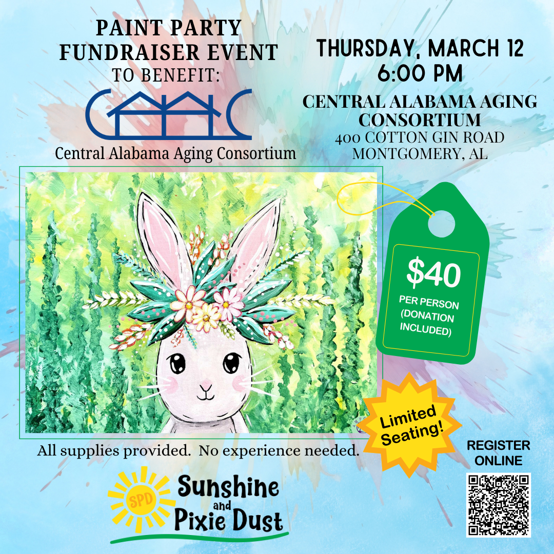 03/12/2026 PM 06:00 Paint Party Fundraiser Central Alabama Aging Consortium