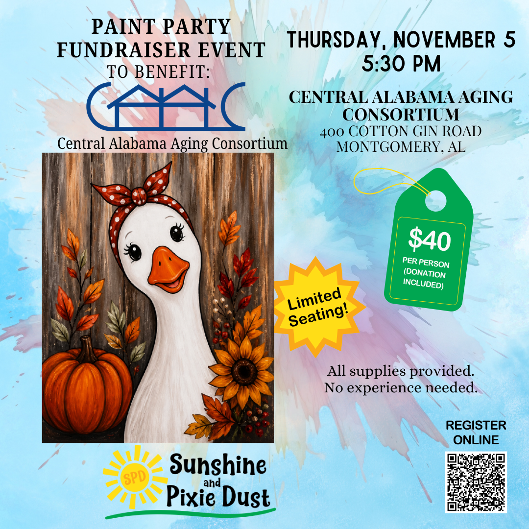 11/05/2026 PM 05:30 Paint Party Fundraiser Central Alabama Aging Consortium