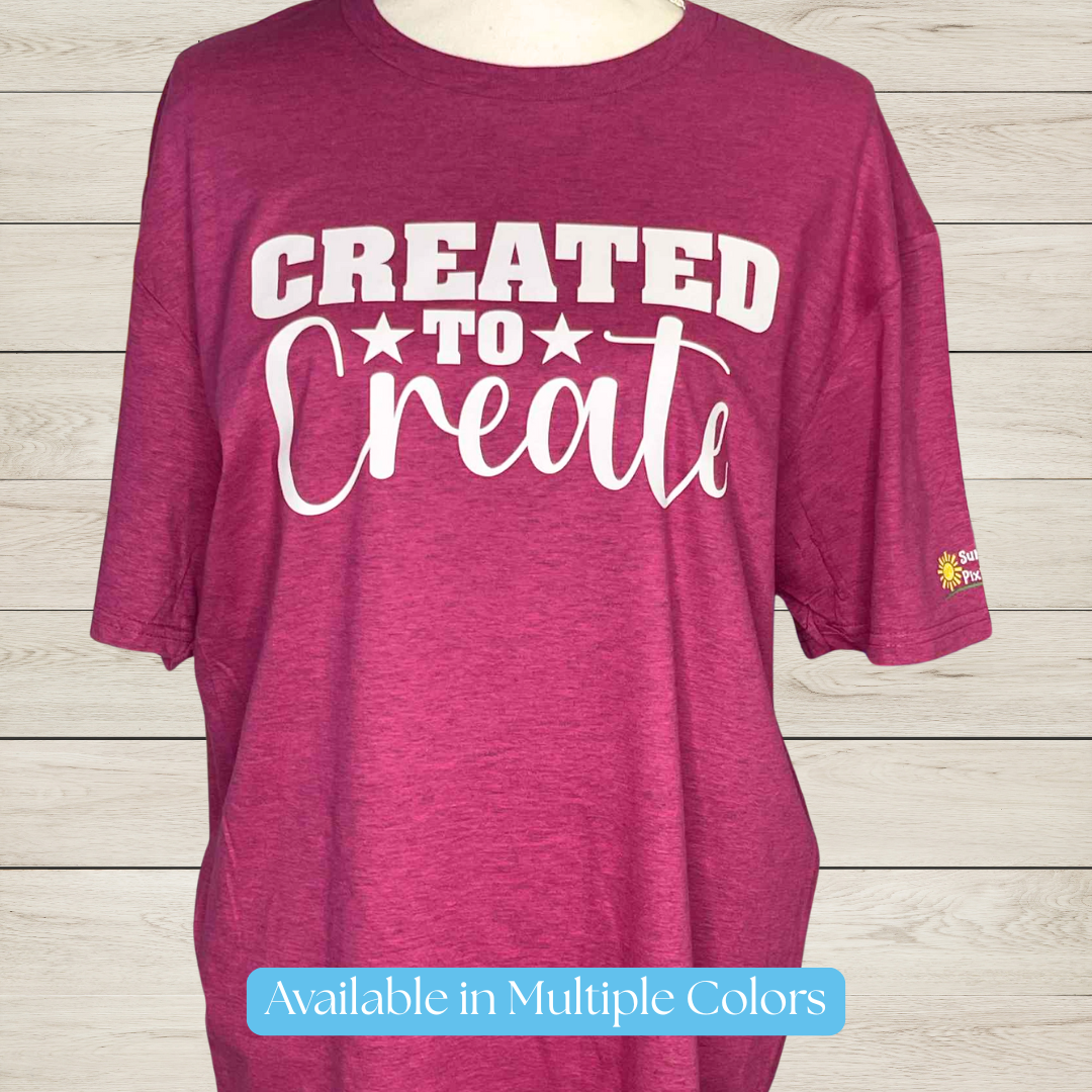 Created to Create T-Shirt – Inspirational Graphic Tee for Artists & Makers, Creative Motivation Shirt, Handmade Gift for Crafters