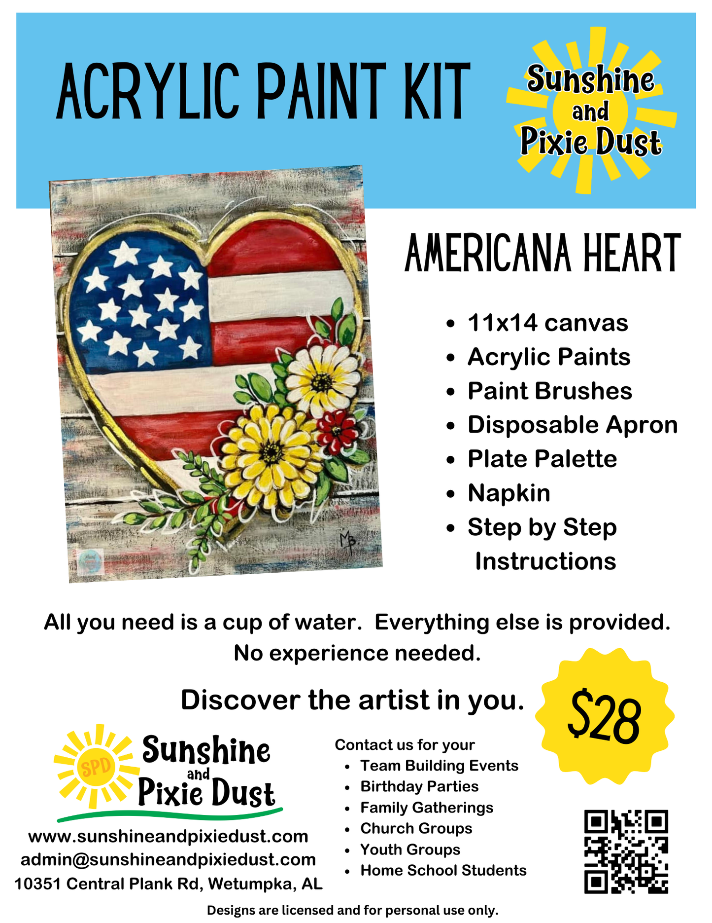 Americana Heart Paint Kit
