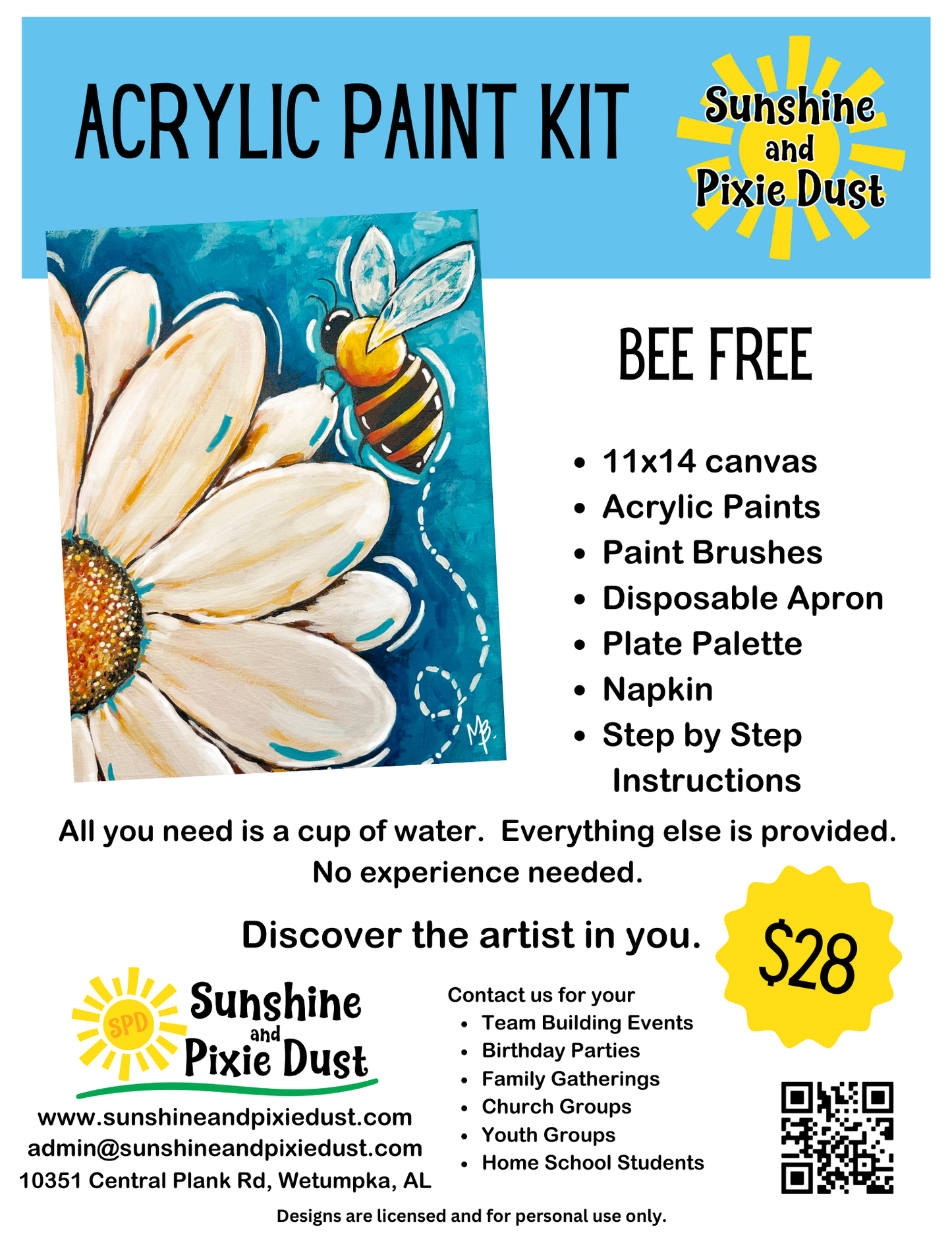 Bee Free paint kit
