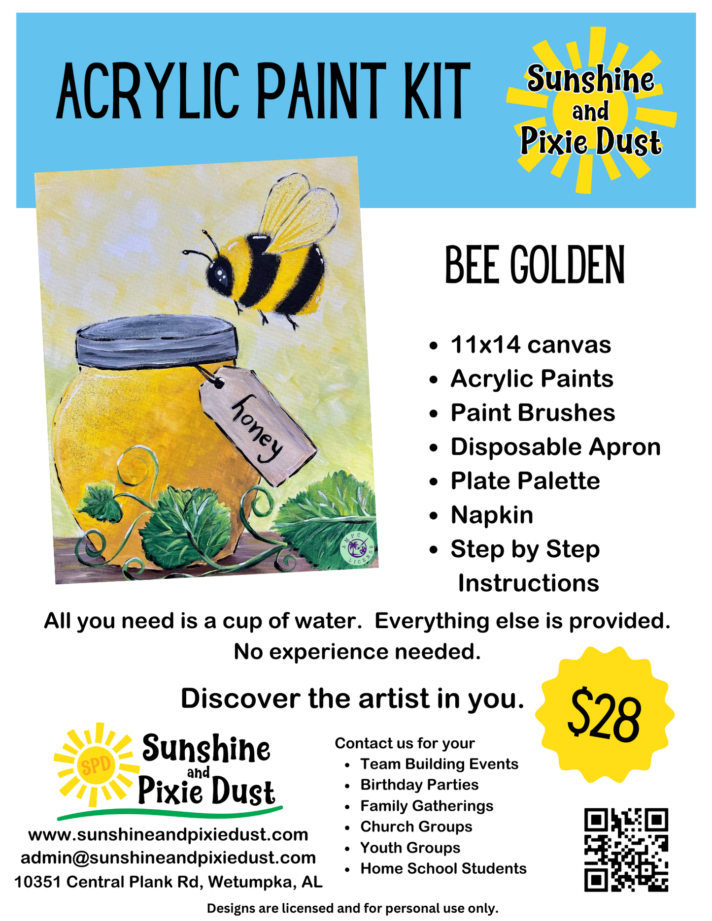 Bee Golden Paint Kit