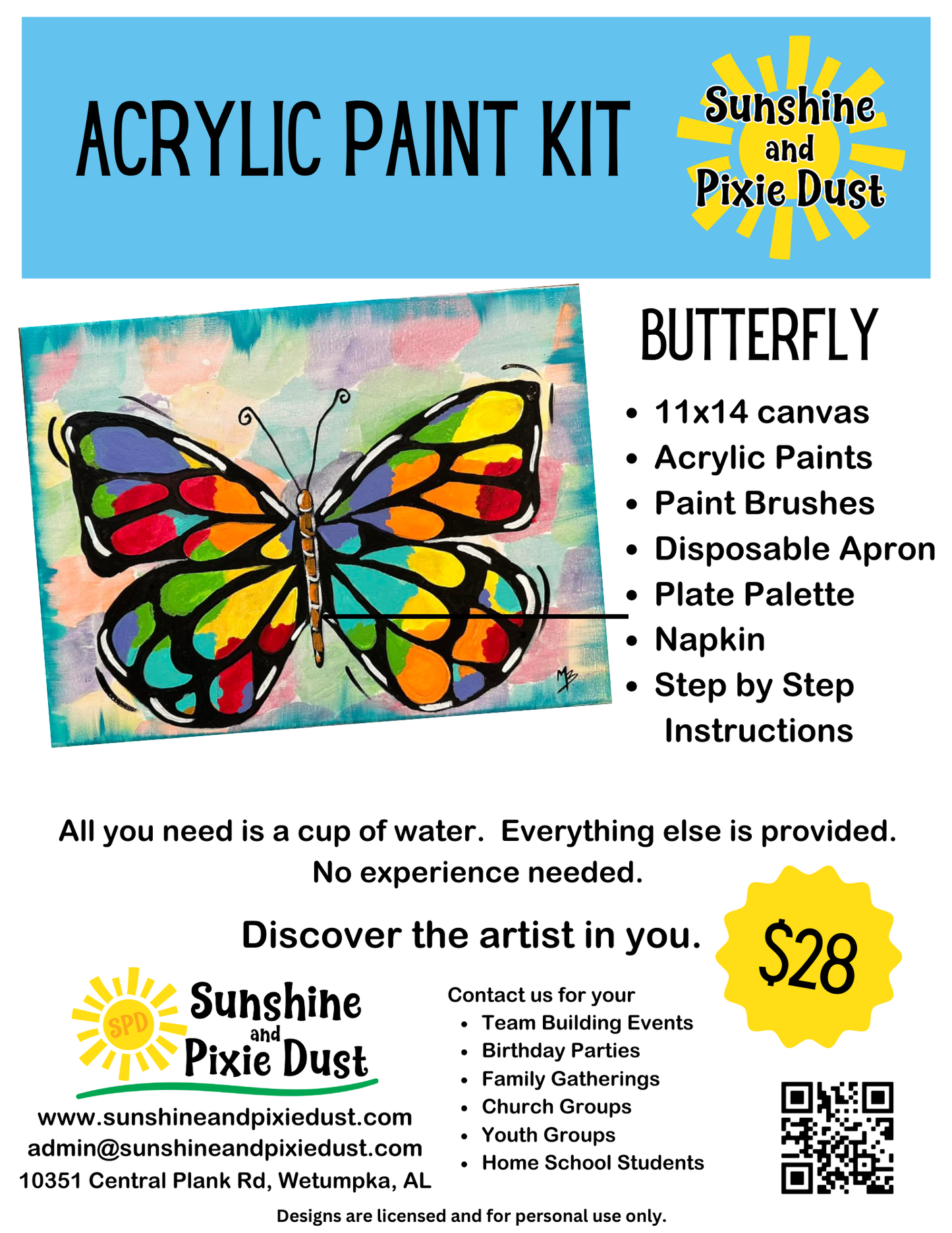 Butterfly Acrylic Paint Kit