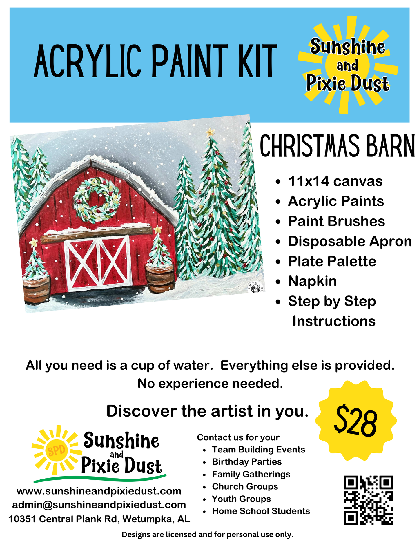 Christmas Barn Paint Kit