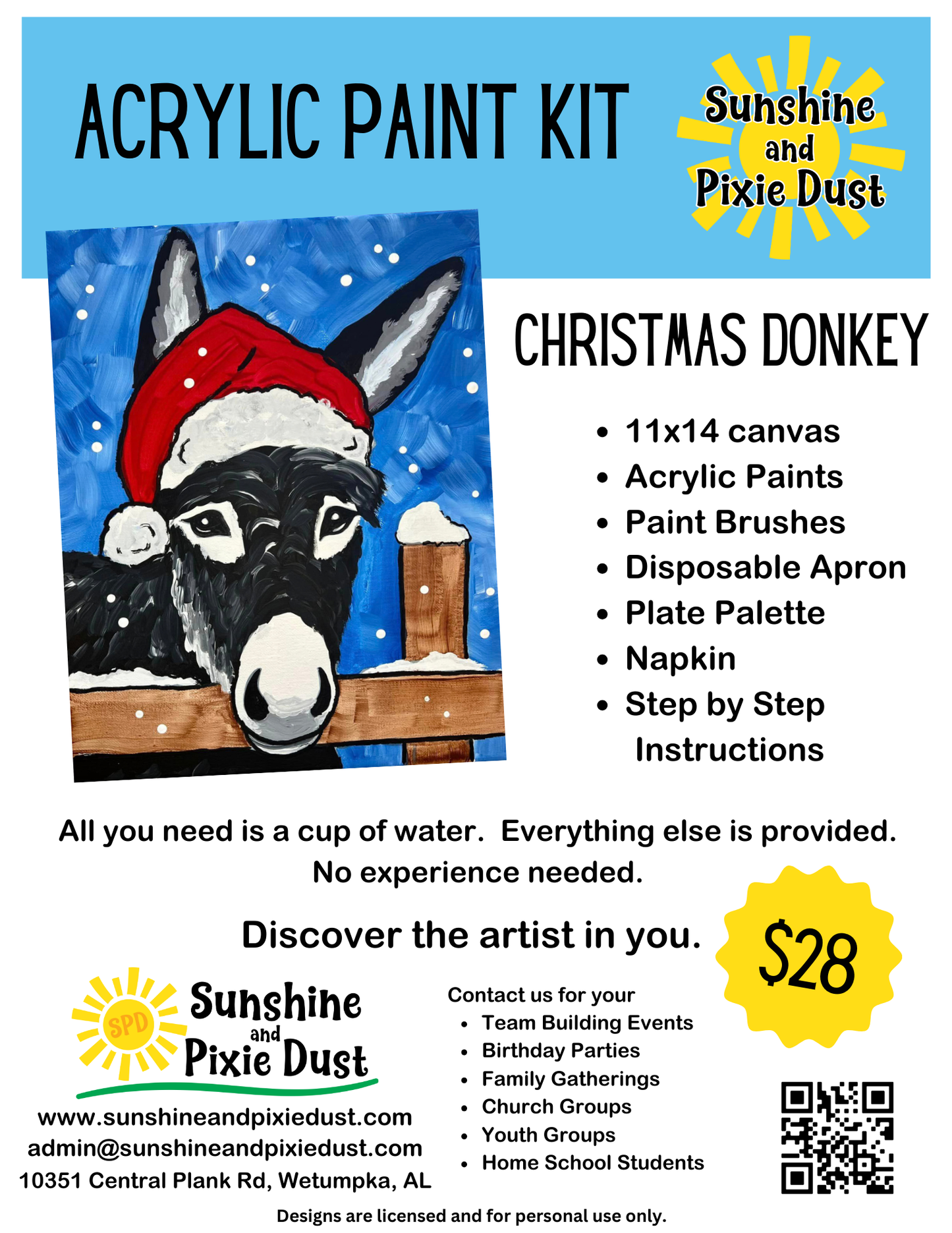 Christmas Donkey Paint Kit