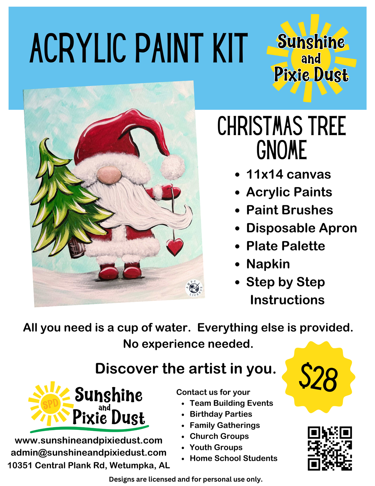 Christmas Tree Gnome Paint Kit