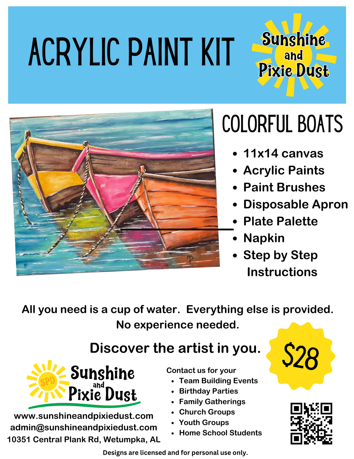 Colorful Boats Paint Kit