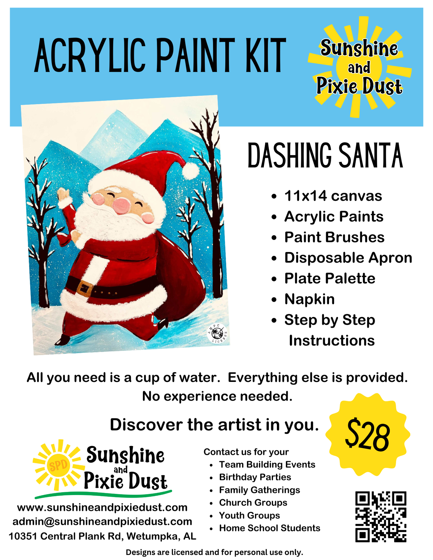 Dashing Santa Paint Kit