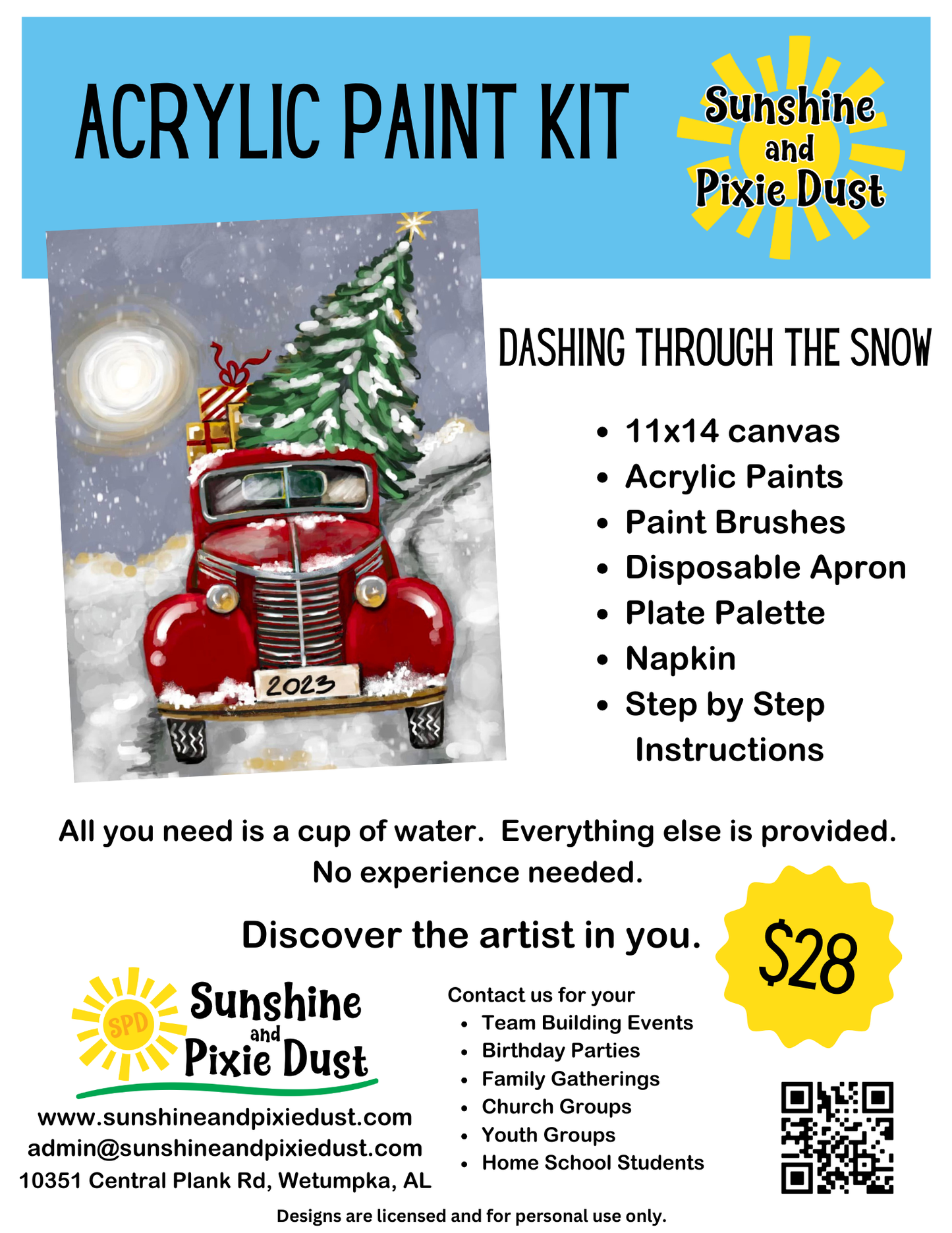 Dashing Through the Snow Paint Kit