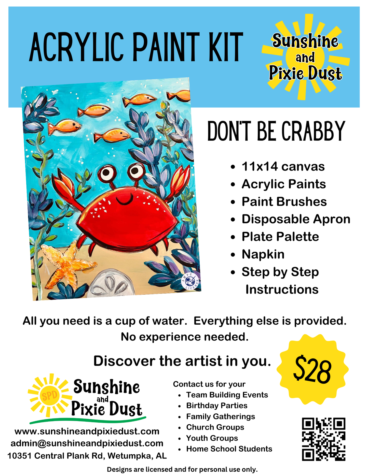 Don't Be Crabby Paint Kit