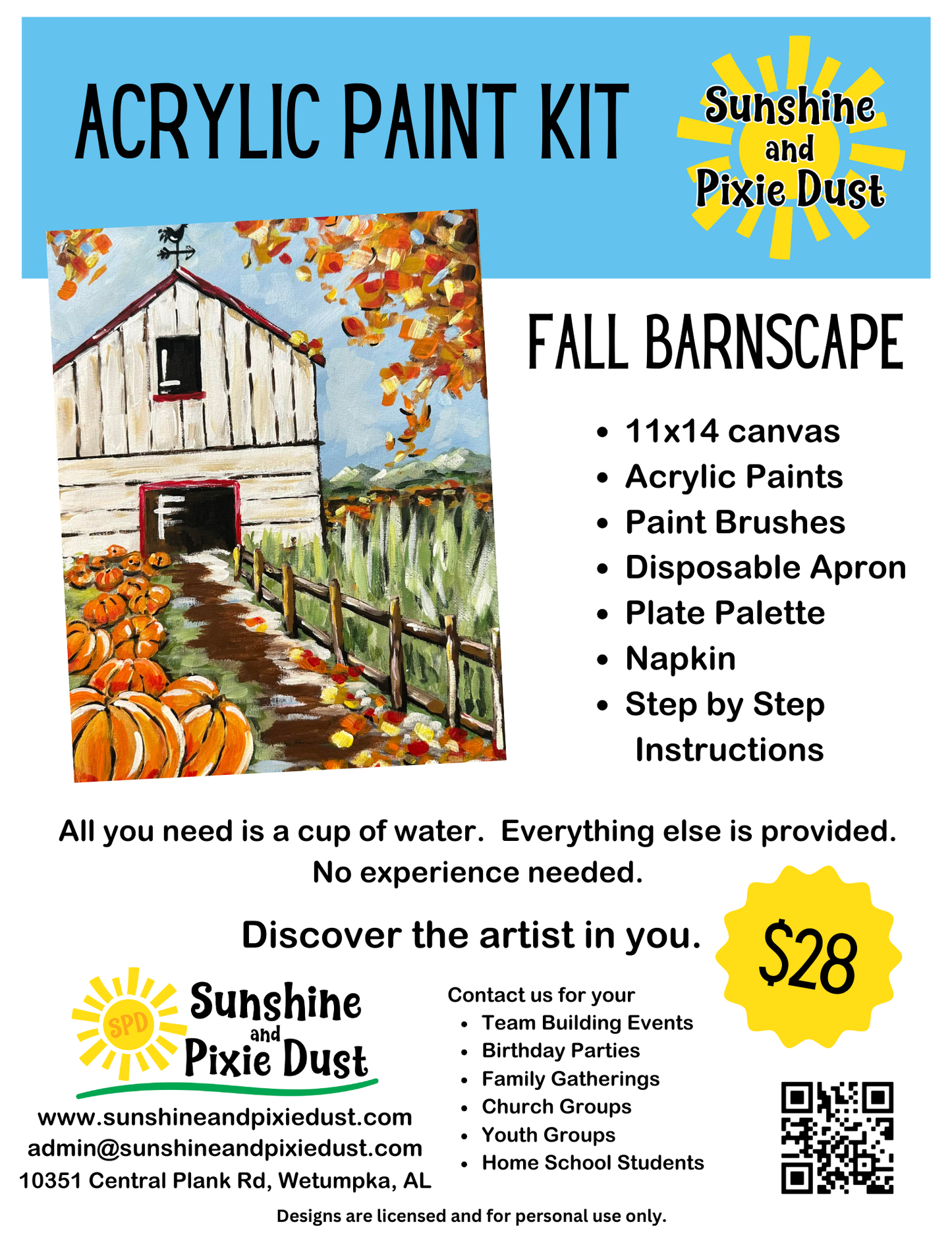 Fall Barnscape Paint Kit