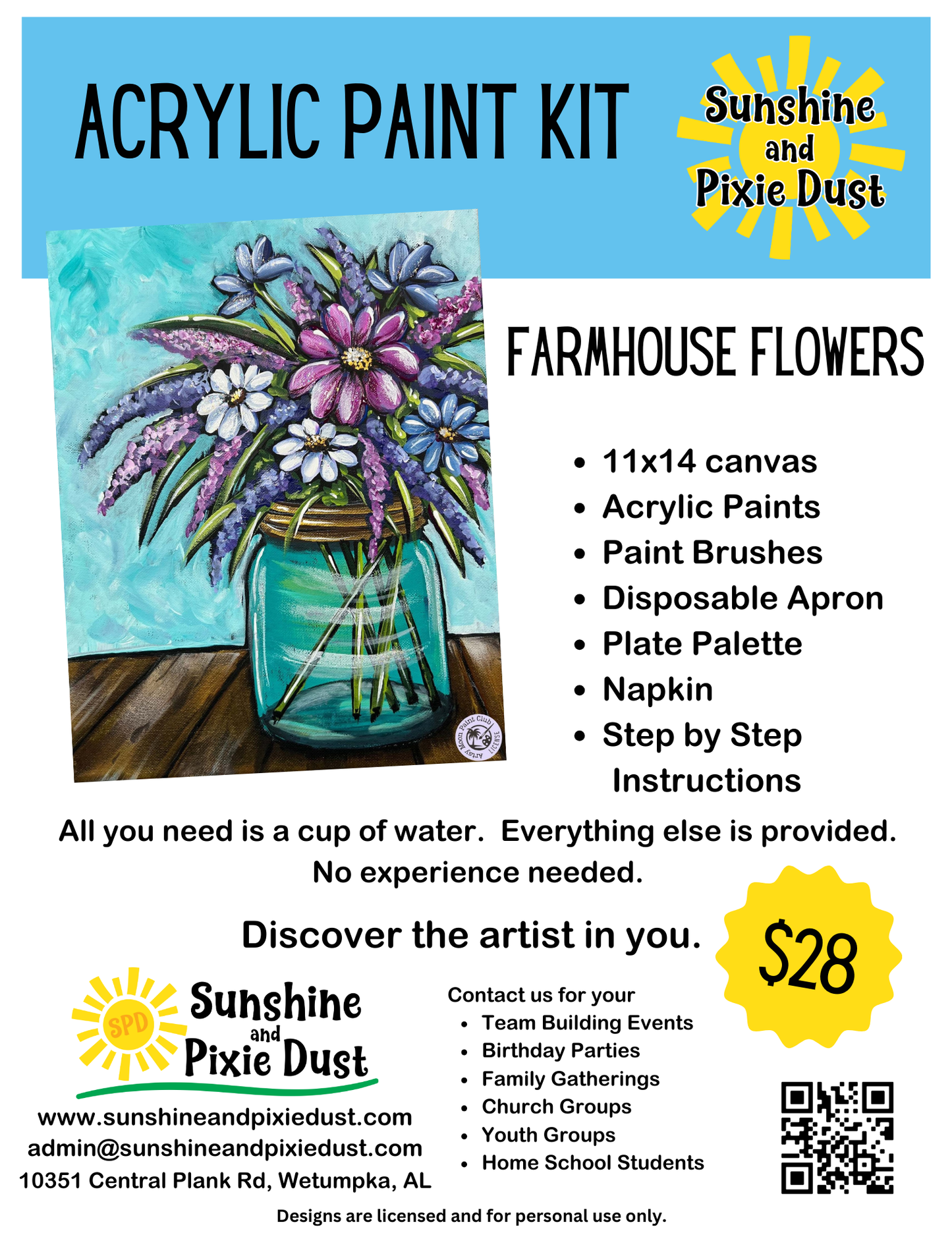 Farmhouse Flowers Paint Kit