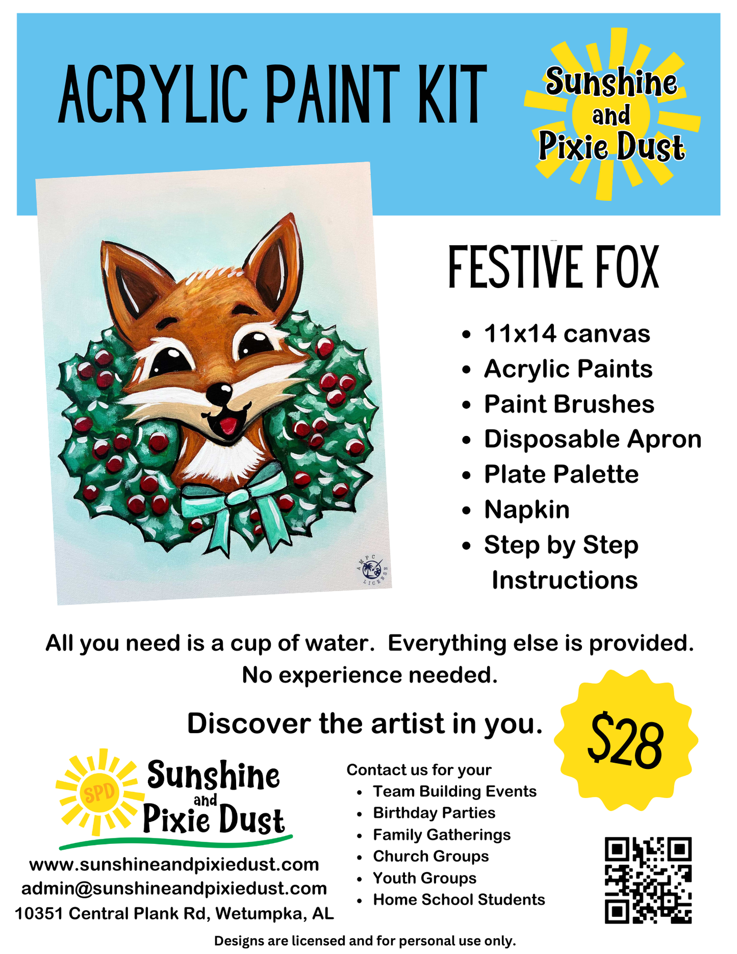Festive Fox Paint Kit