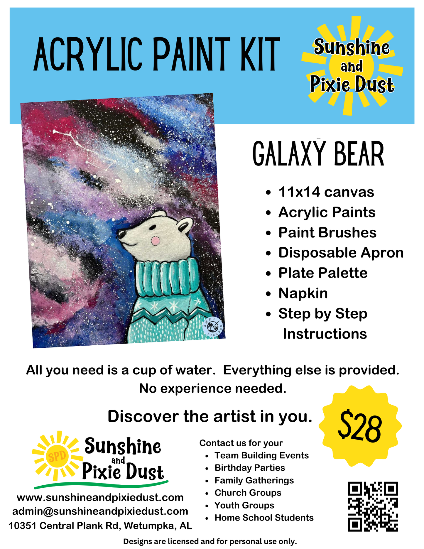 Galaxy Bear Paint Kit
