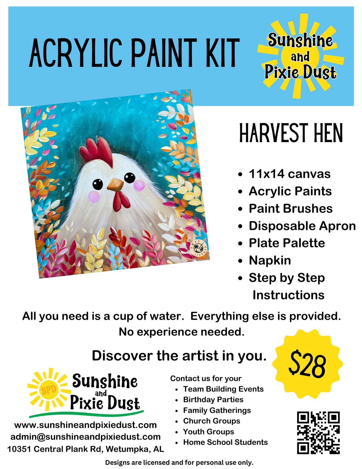 Harvest Hen Paint Kit