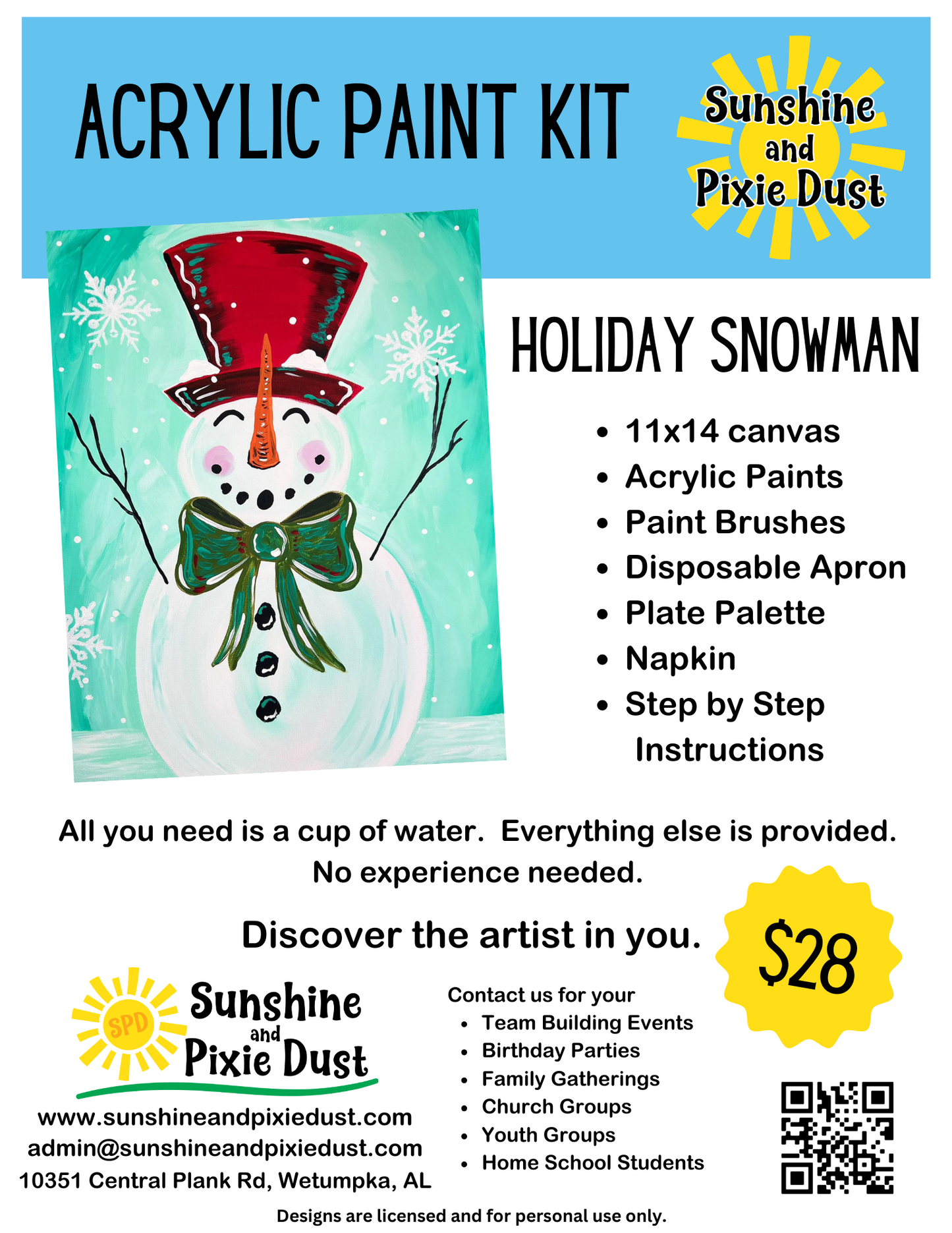 Holiday Snowman Paint Kit