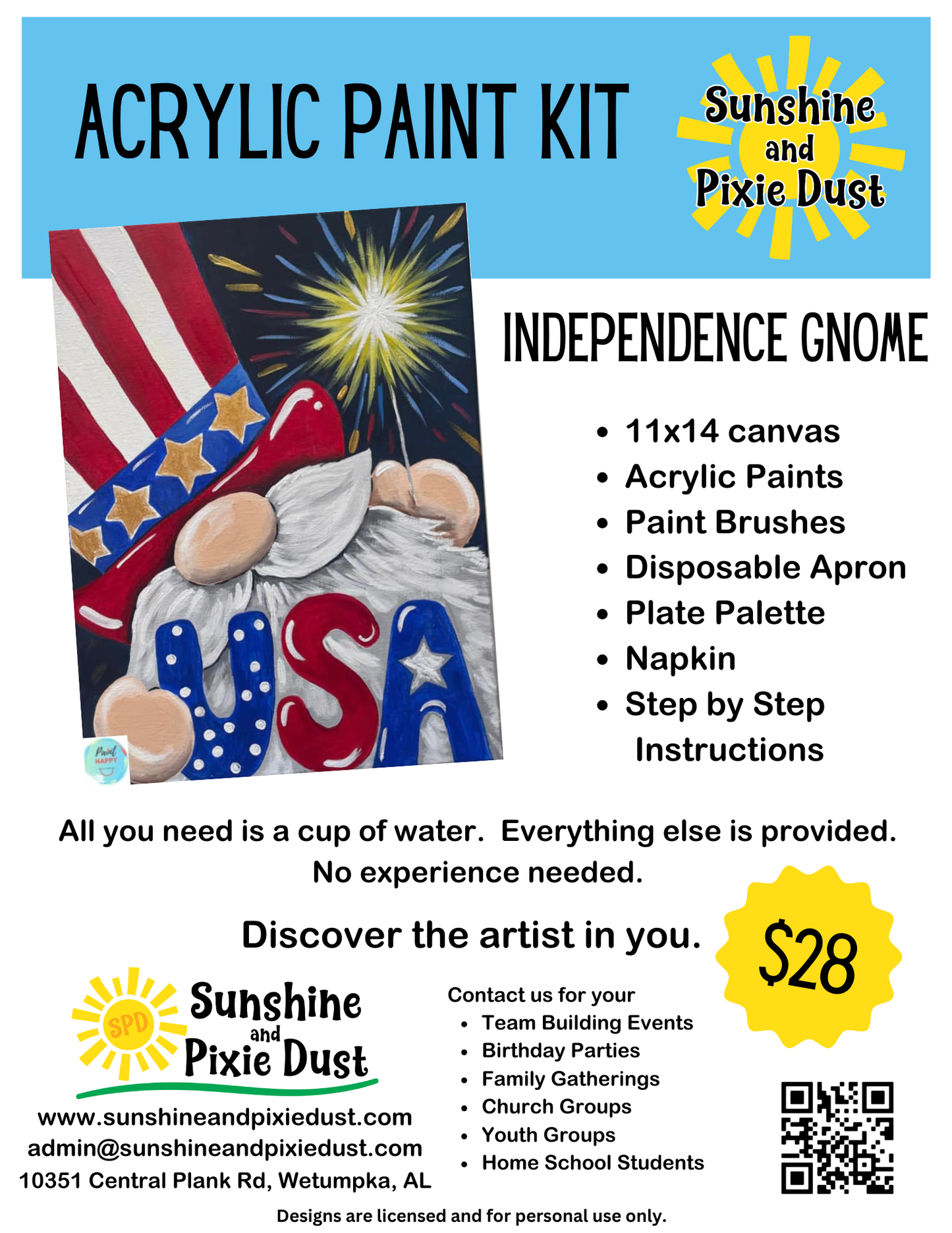 Independence Gnome Paint Kit